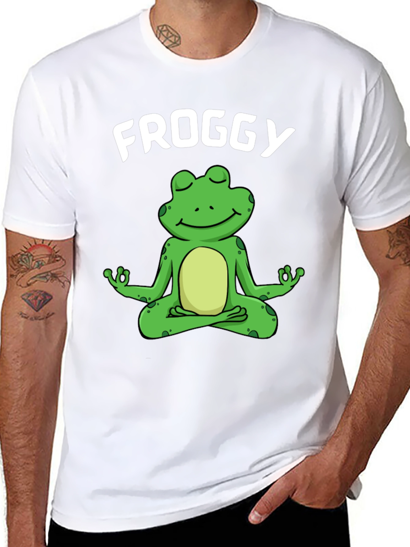 Froggy Meditation T-Shirt - Relaxed Fit Black