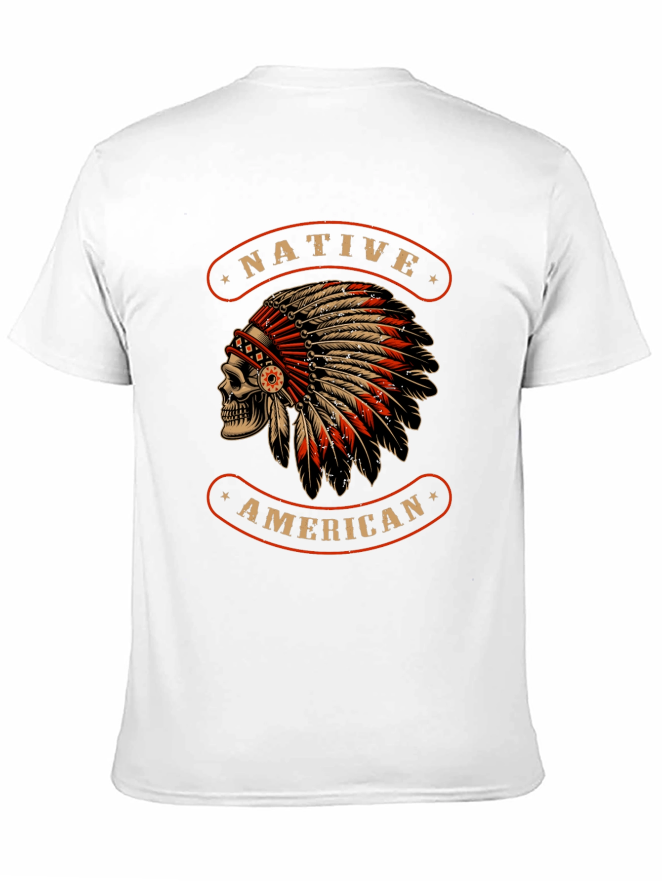 Native American Skull T-Shirt - Black