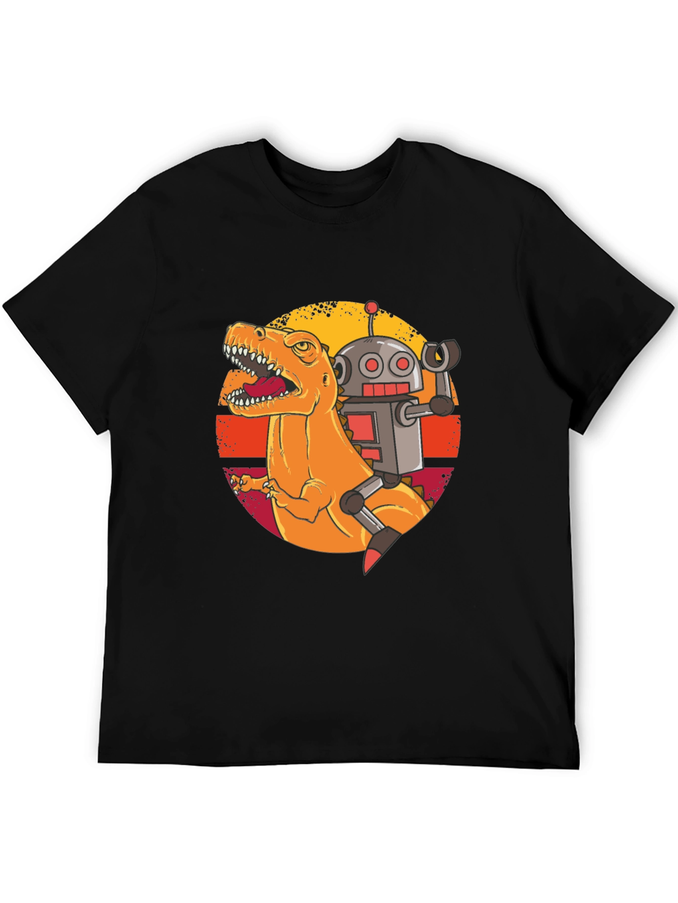Dino & Robot Retro Graphic Tee
