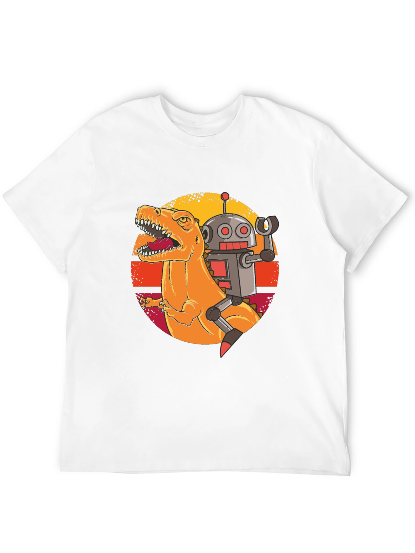 Dino & Robot Retro Graphic Tee