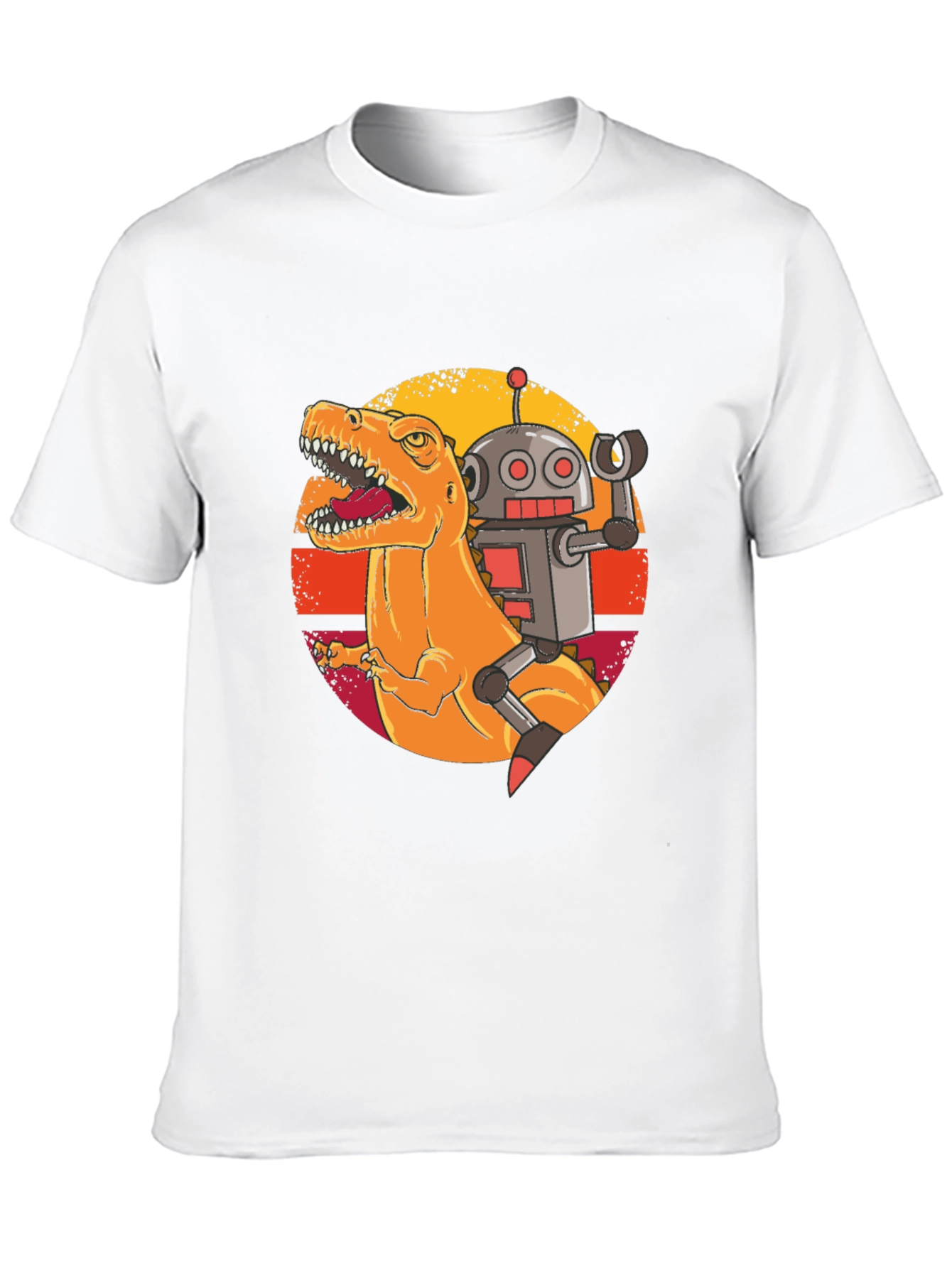 Dino & Robot Retro Graphic Tee