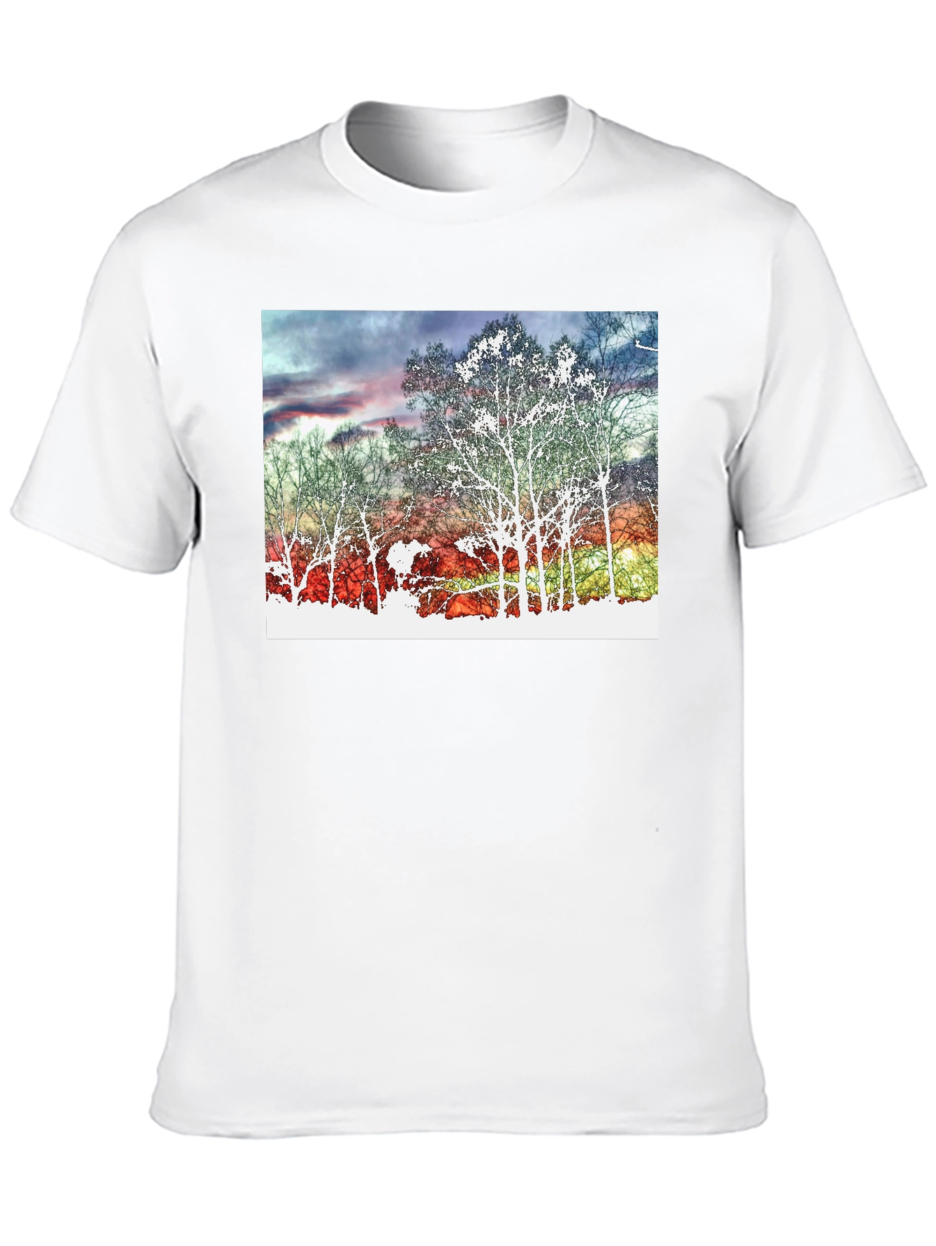 Sunset Tree Graphic Tee - Black Cotton Blend