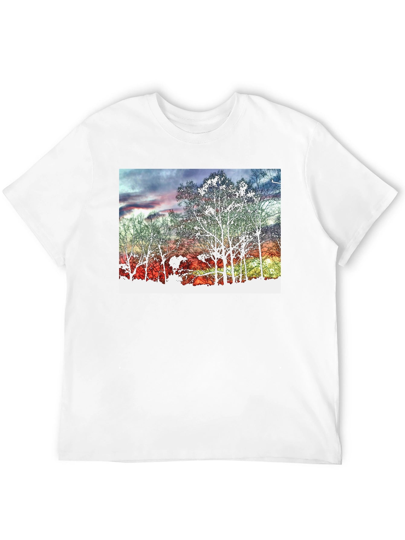 Sunset Tree Graphic Tee - Black Cotton Blend