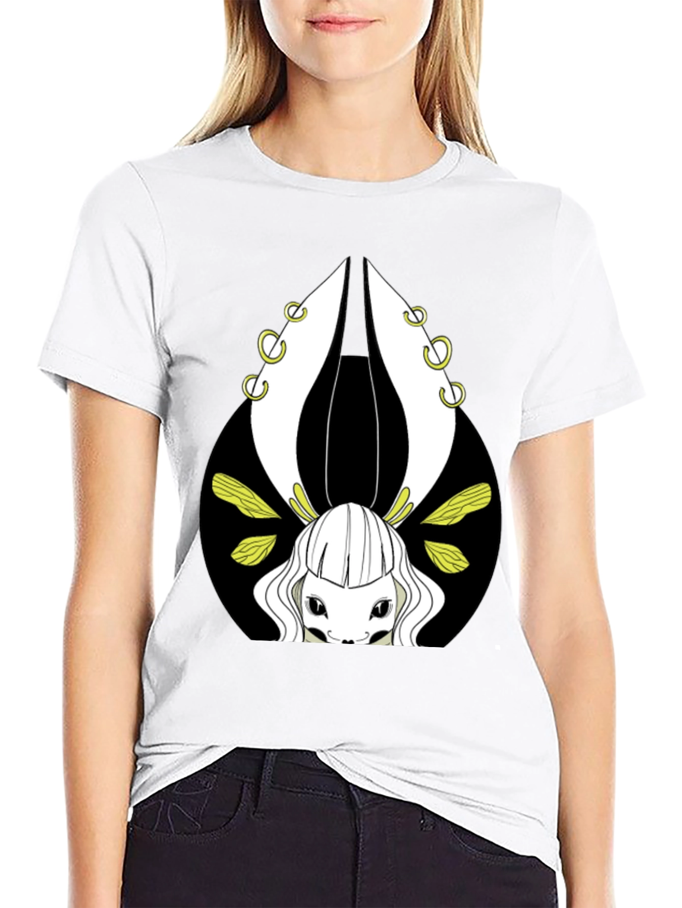 Unique Graphic Tee - Creature Design Black T-Shirt