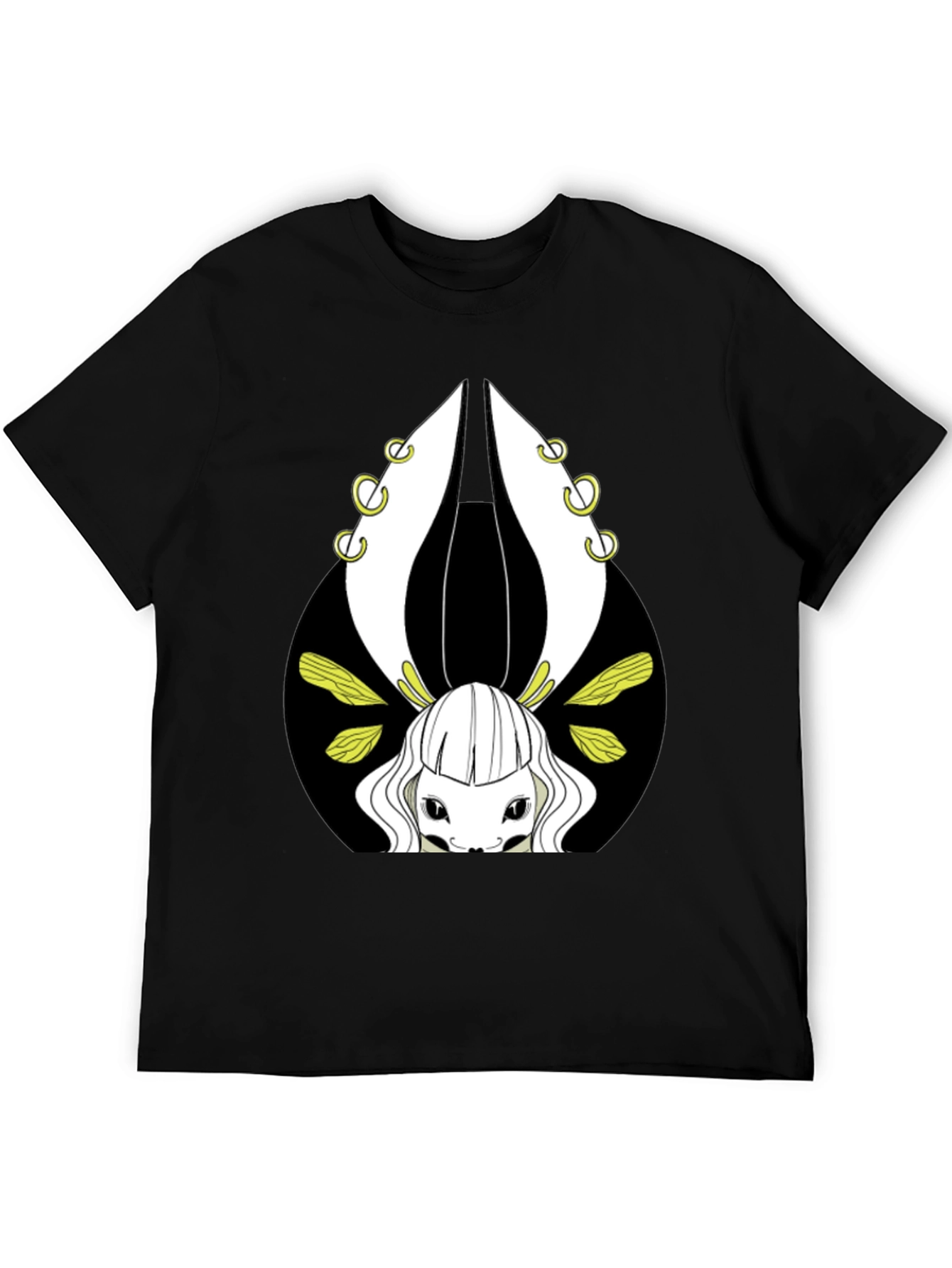 Unique Graphic Tee - Creature Design Black T-Shirt