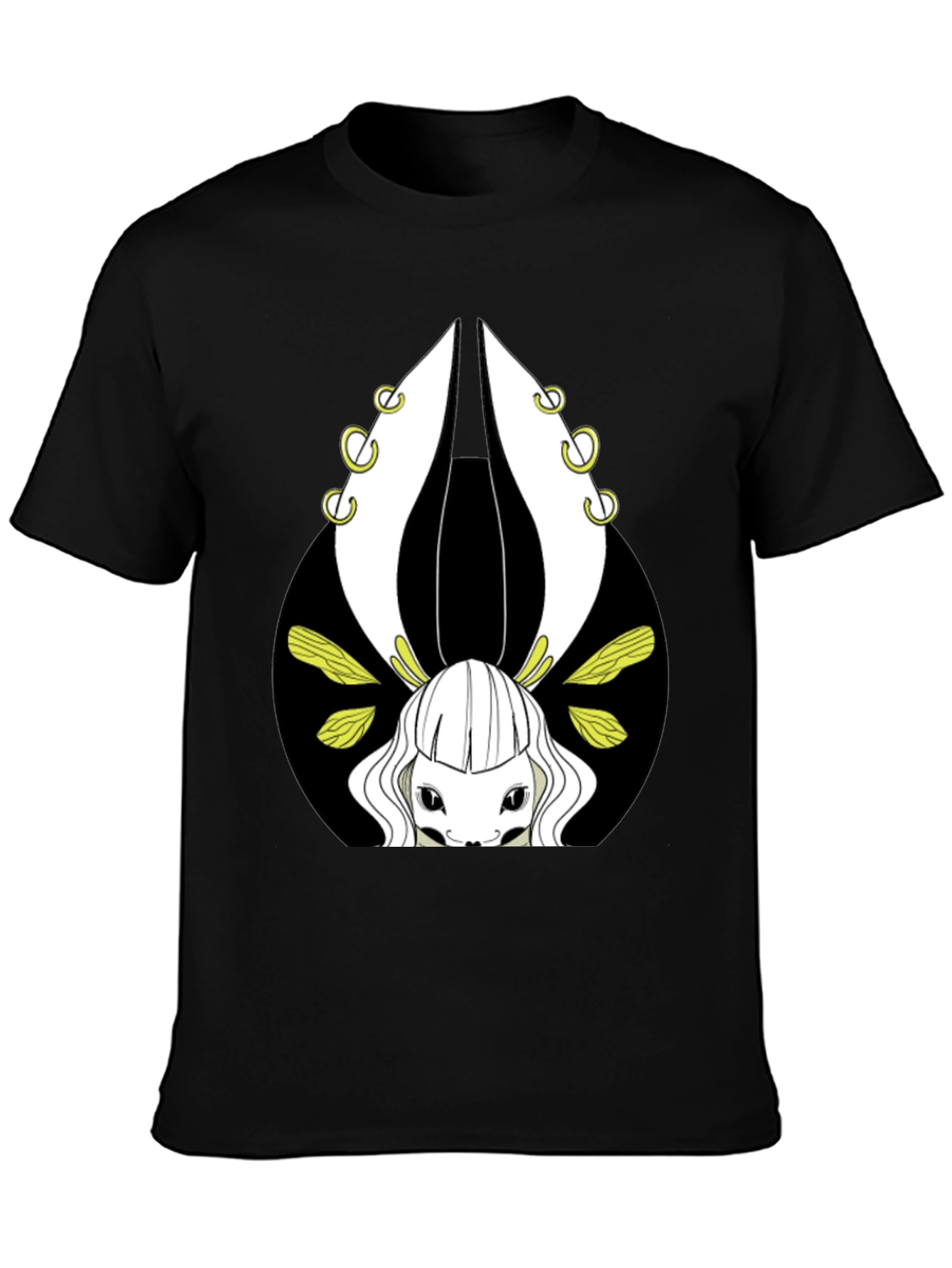 Unique Graphic Tee - Creature Design Black T-Shirt
