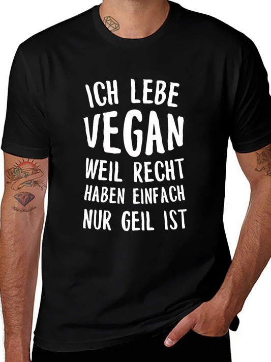 Vegan Statement T-Shirt - Ich Lebe Vegan - Cool Graphic Tee