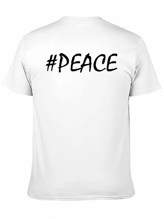 #Peace Mens Black Graphic T-Shirt