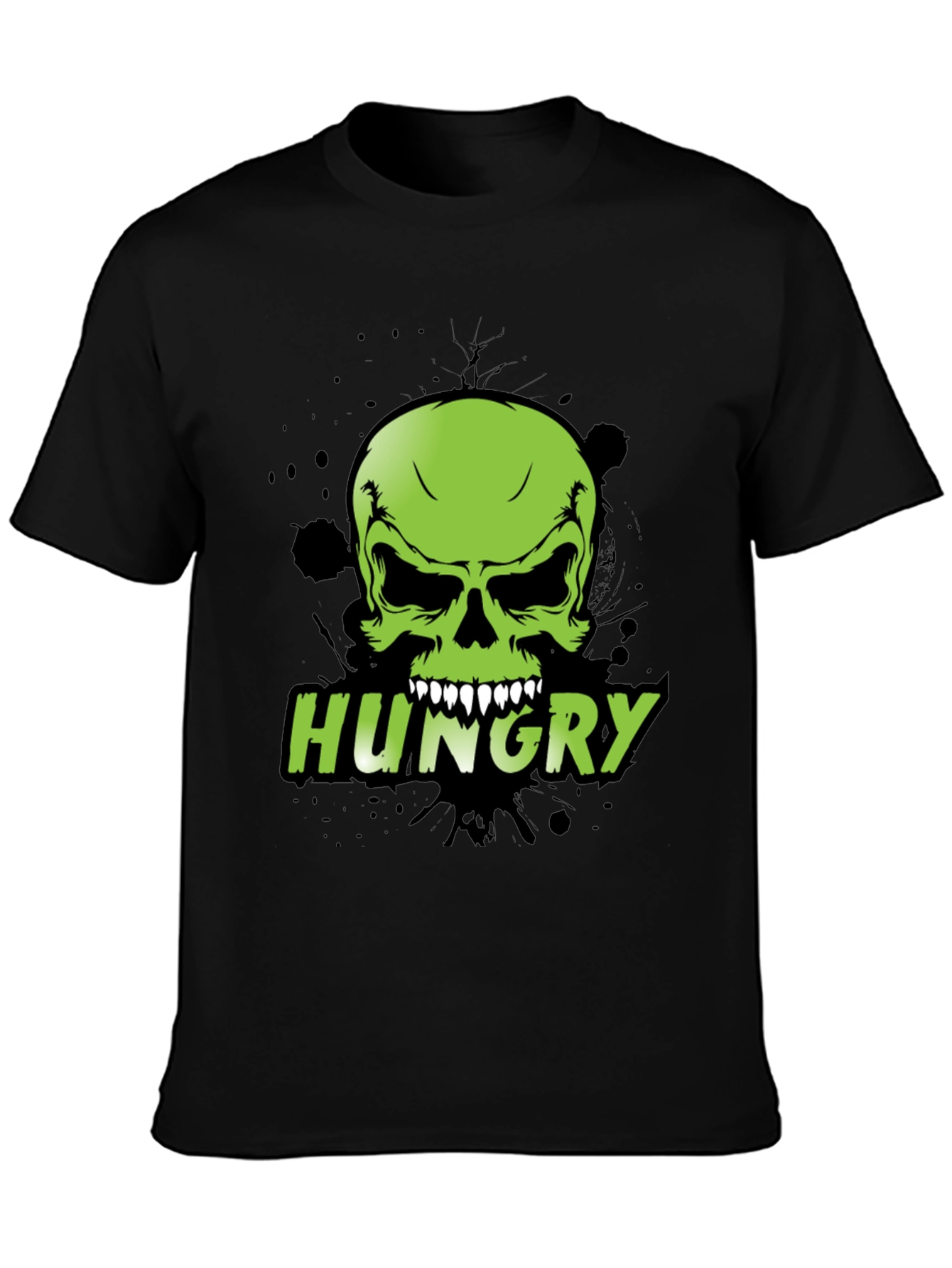 Hungry Skull Graphic Tee - Mens Black T-Shirt