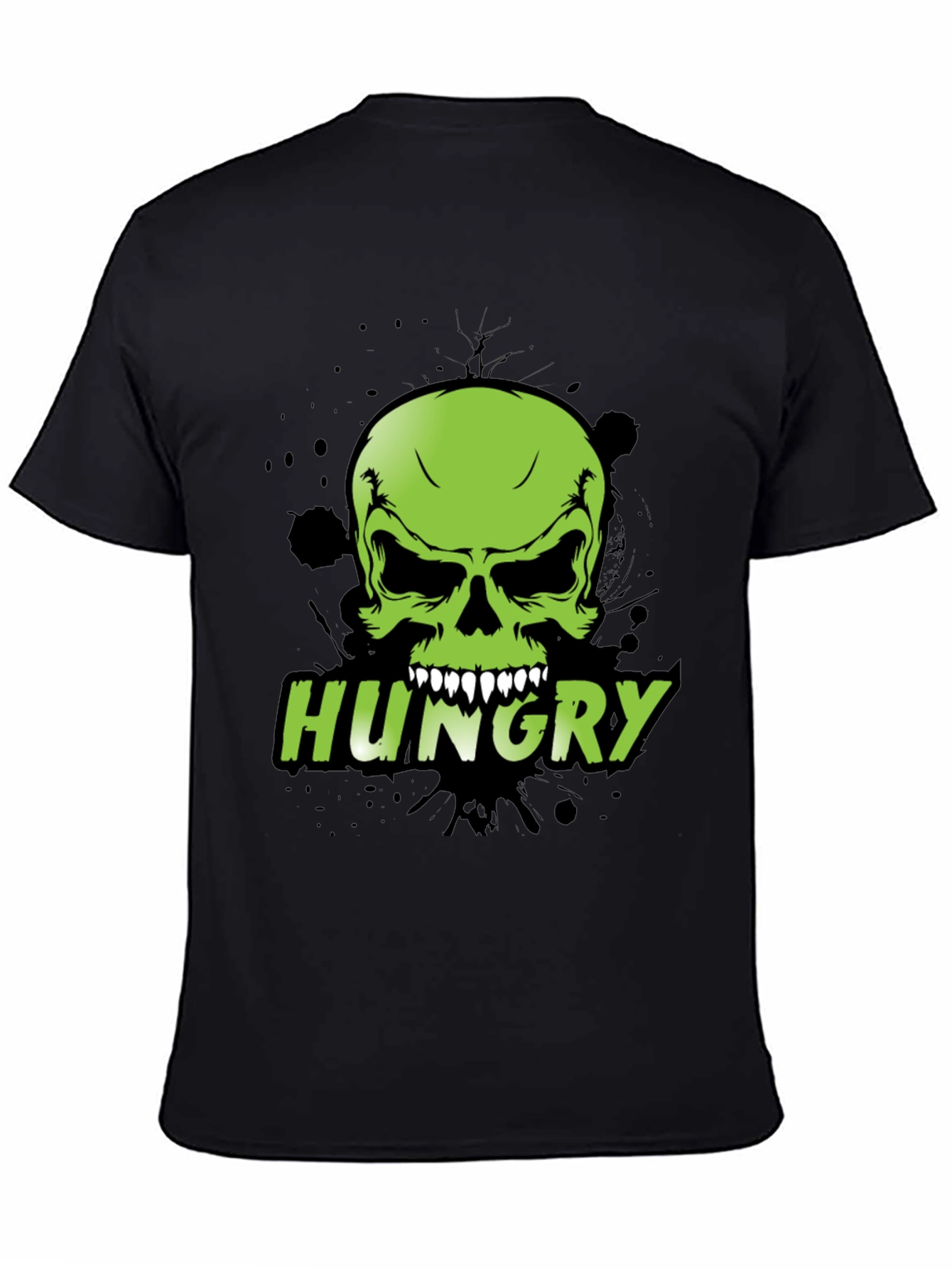 Hungry Skull Graphic Tee - Mens Black T-Shirt