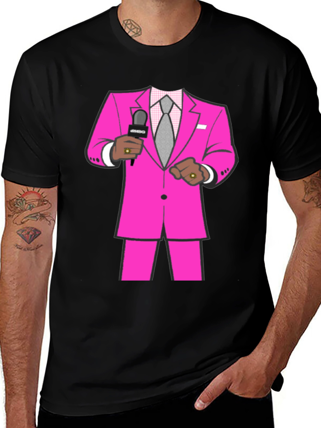 Pink Suit Graphic Tee - Stand Out Style