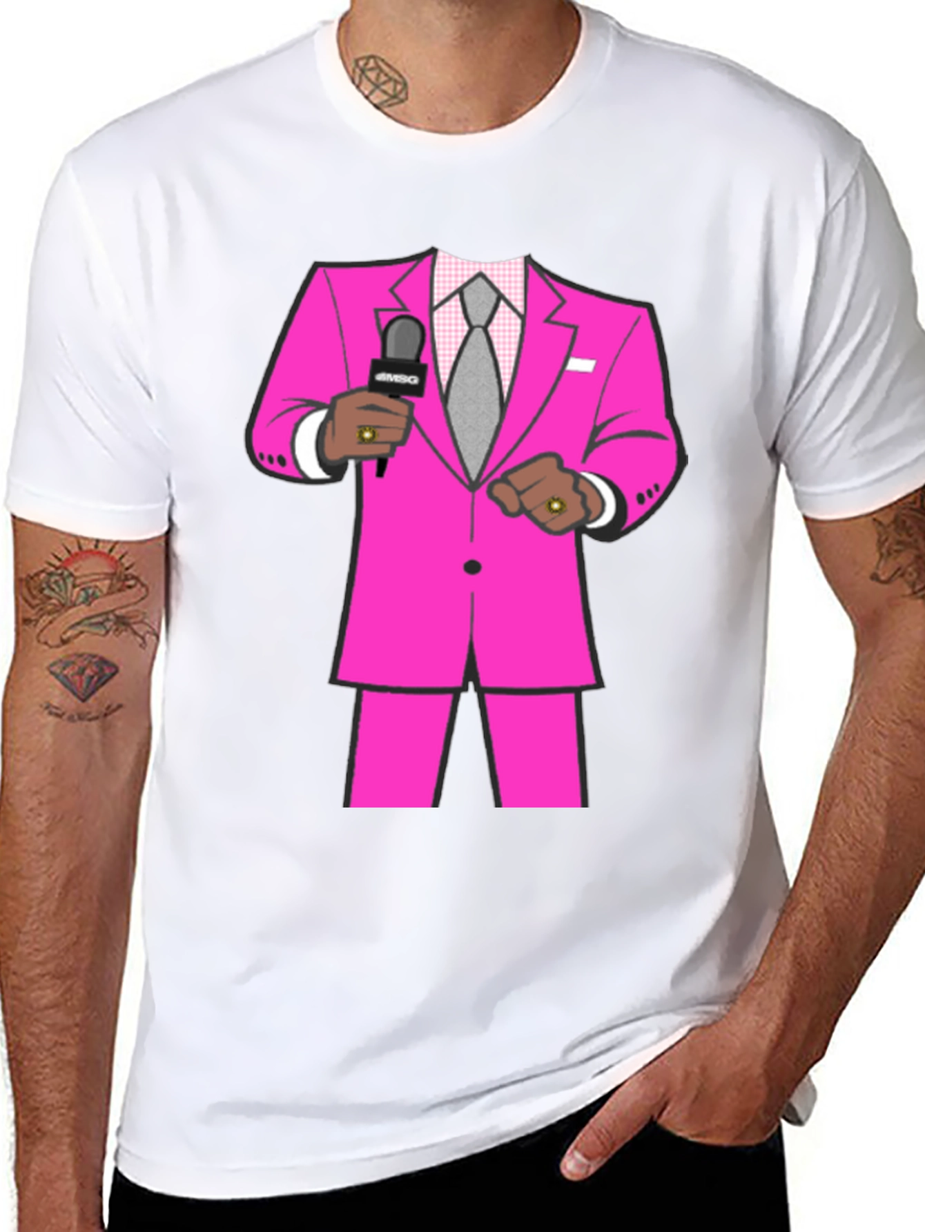 Pink Suit Graphic Tee - Stand Out Style