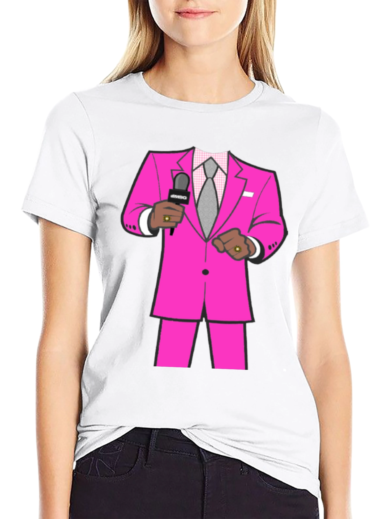 Pink Suit Graphic Tee - Stand Out Style