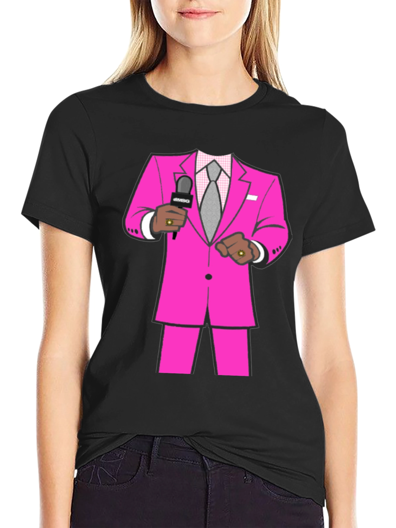 Pink Suit Graphic Tee - Stand Out Style