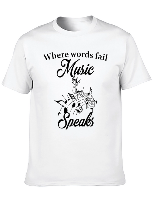 Music Speaks Graphic Tee - Soft Black Cotton T-Shirt