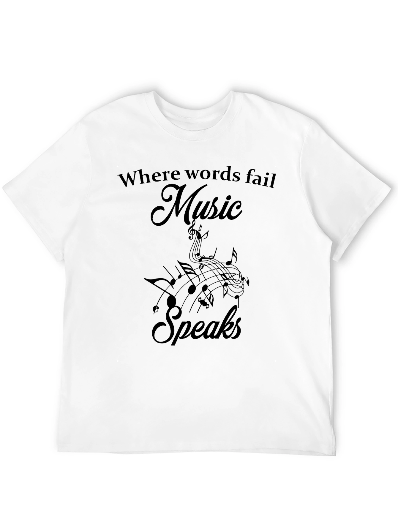 Music Speaks Graphic Tee - Soft Black Cotton T-Shirt