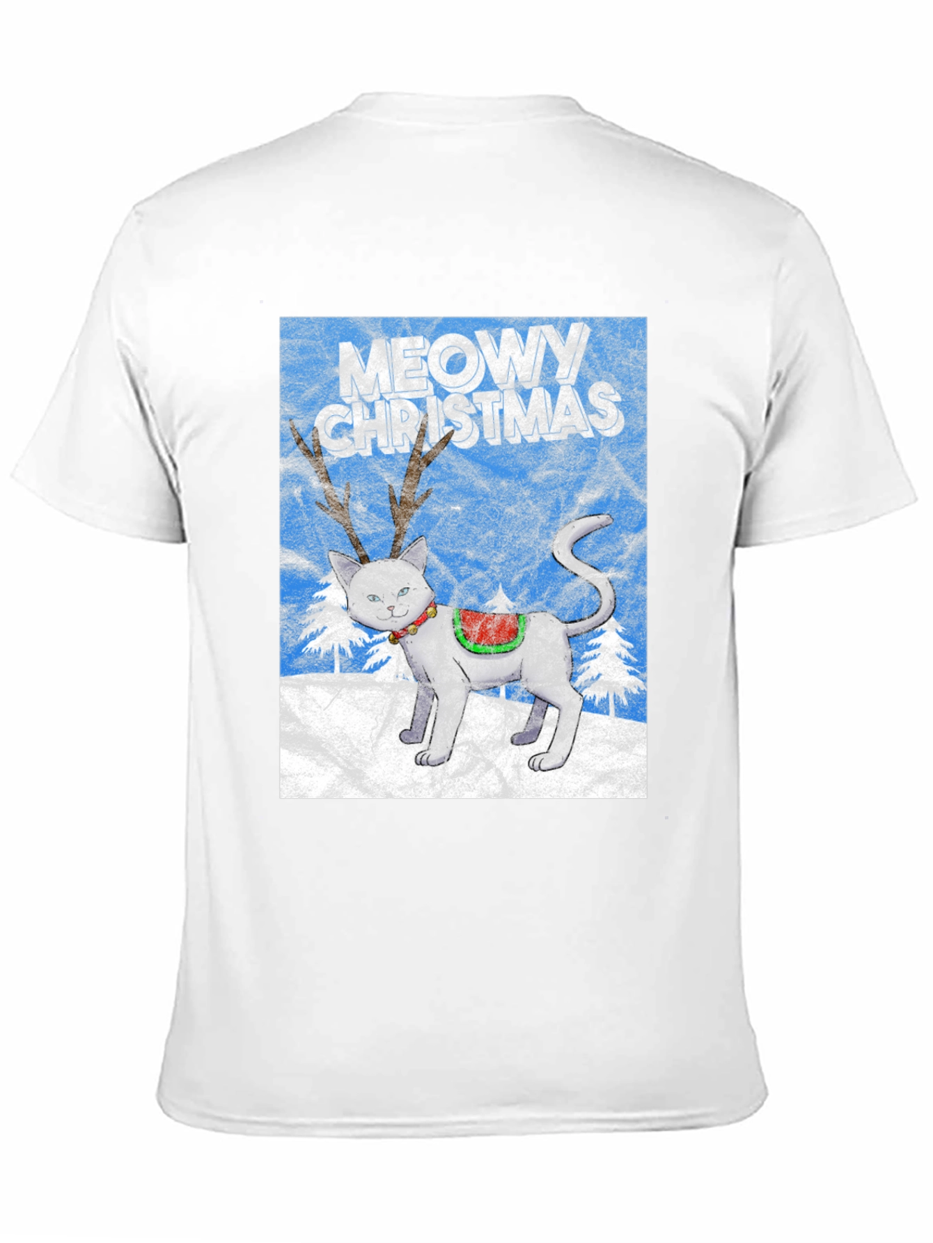 Meowy Christmas Cat Reindeer T-Shirt