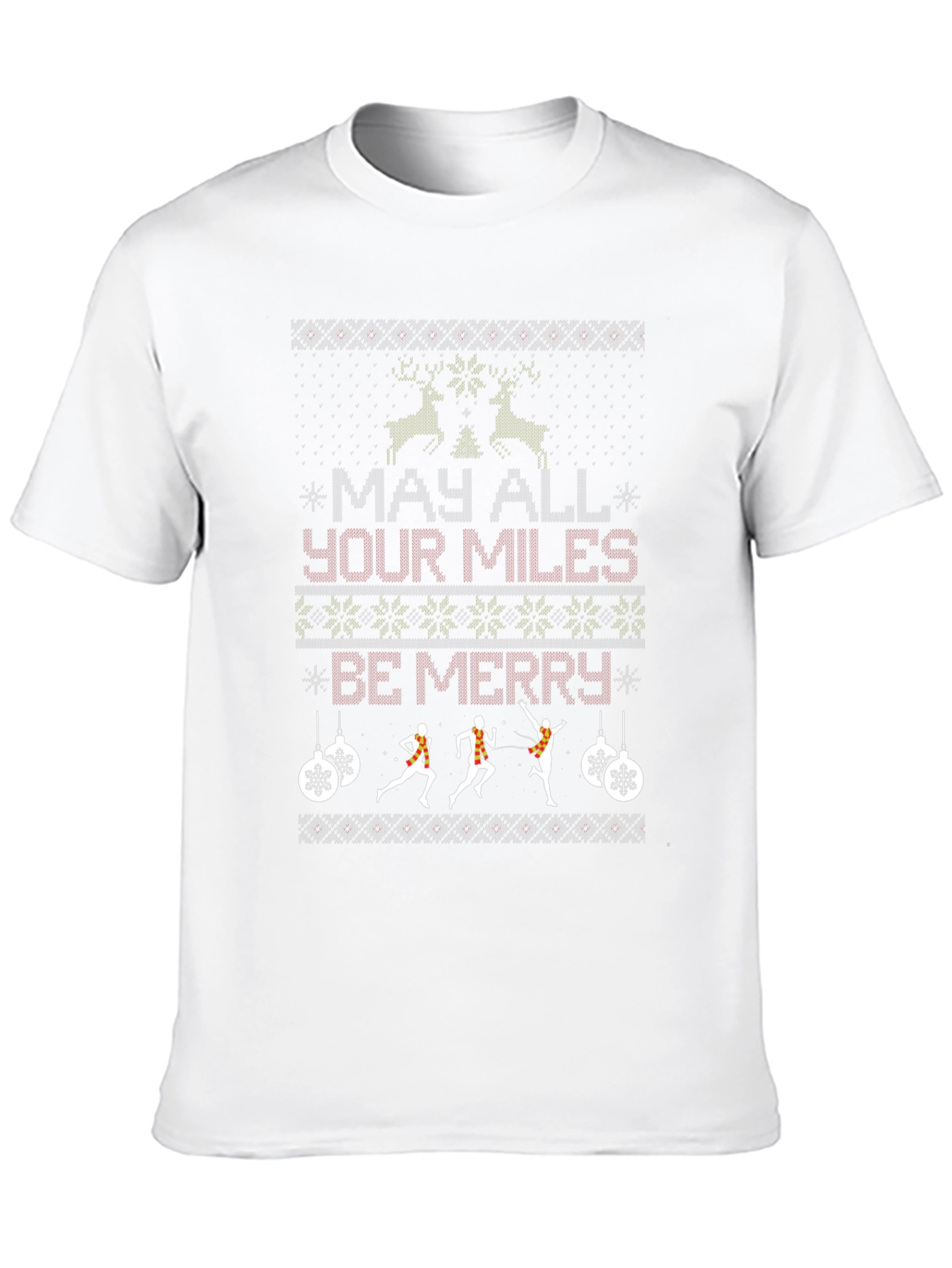 Running Christmas T-Shirt - Ugly Sweater Design