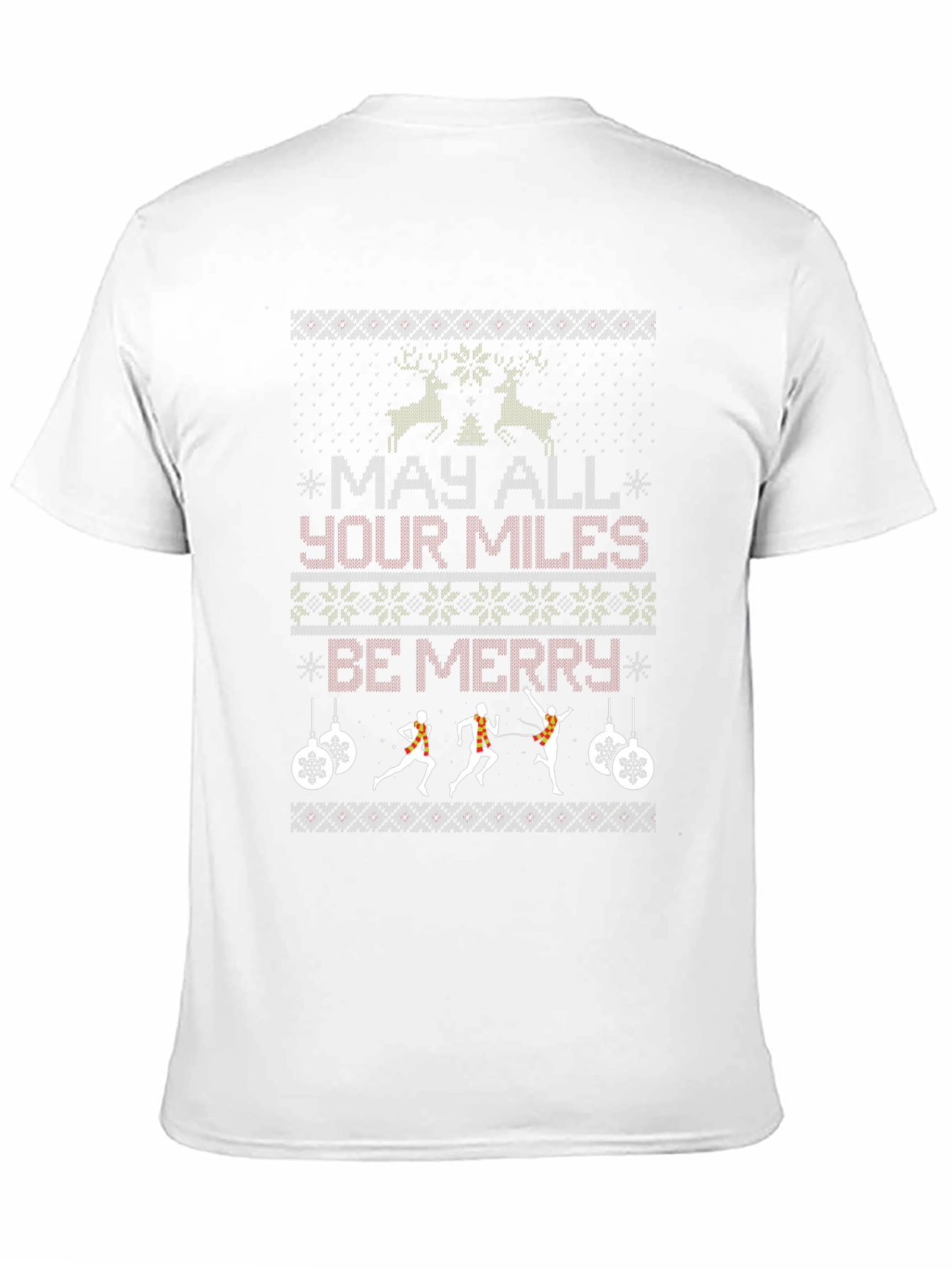 Running Christmas T-Shirt - Ugly Sweater Design