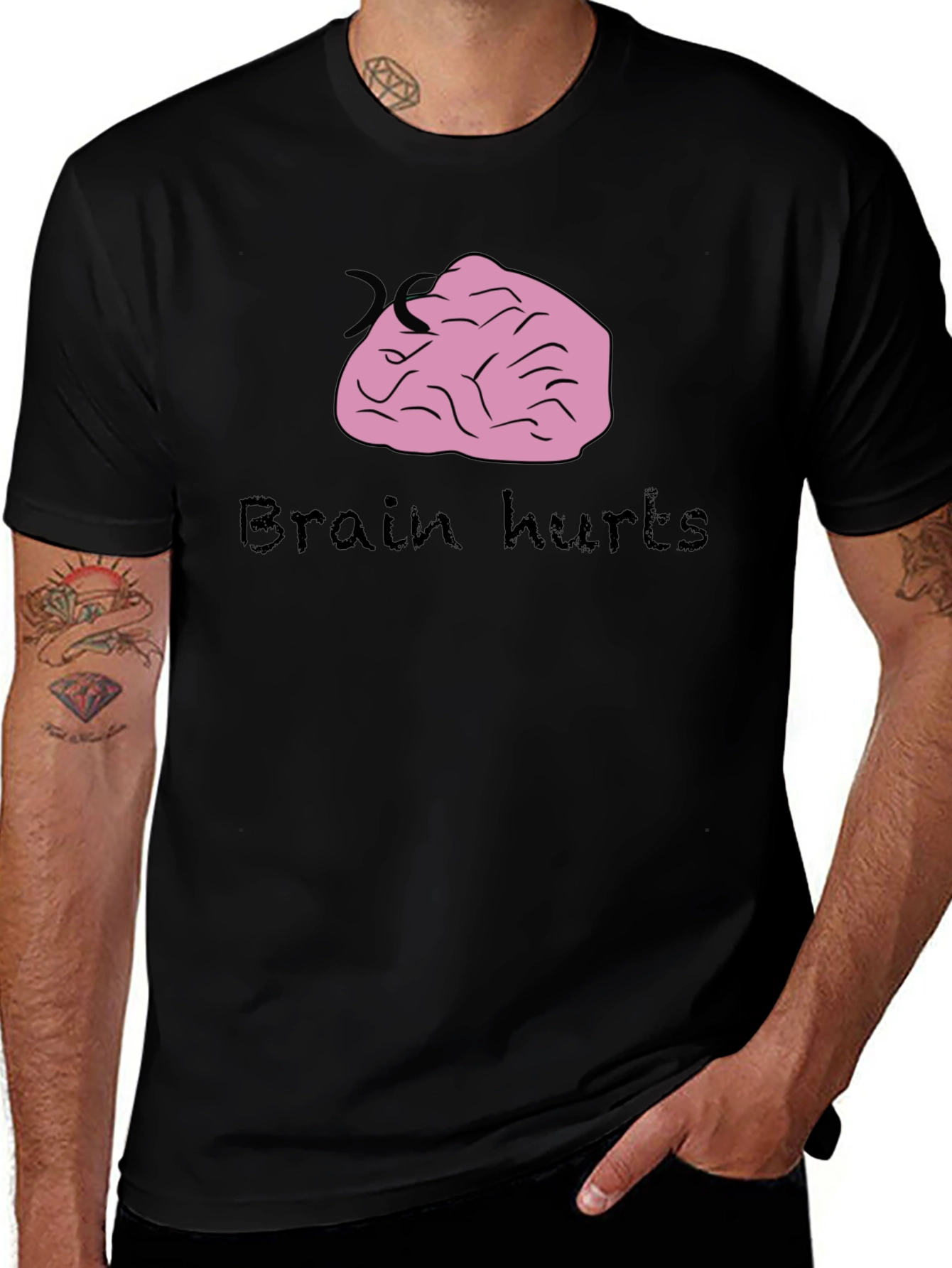 Brain Hurts Graphic Tee - Funny T-Shirt
