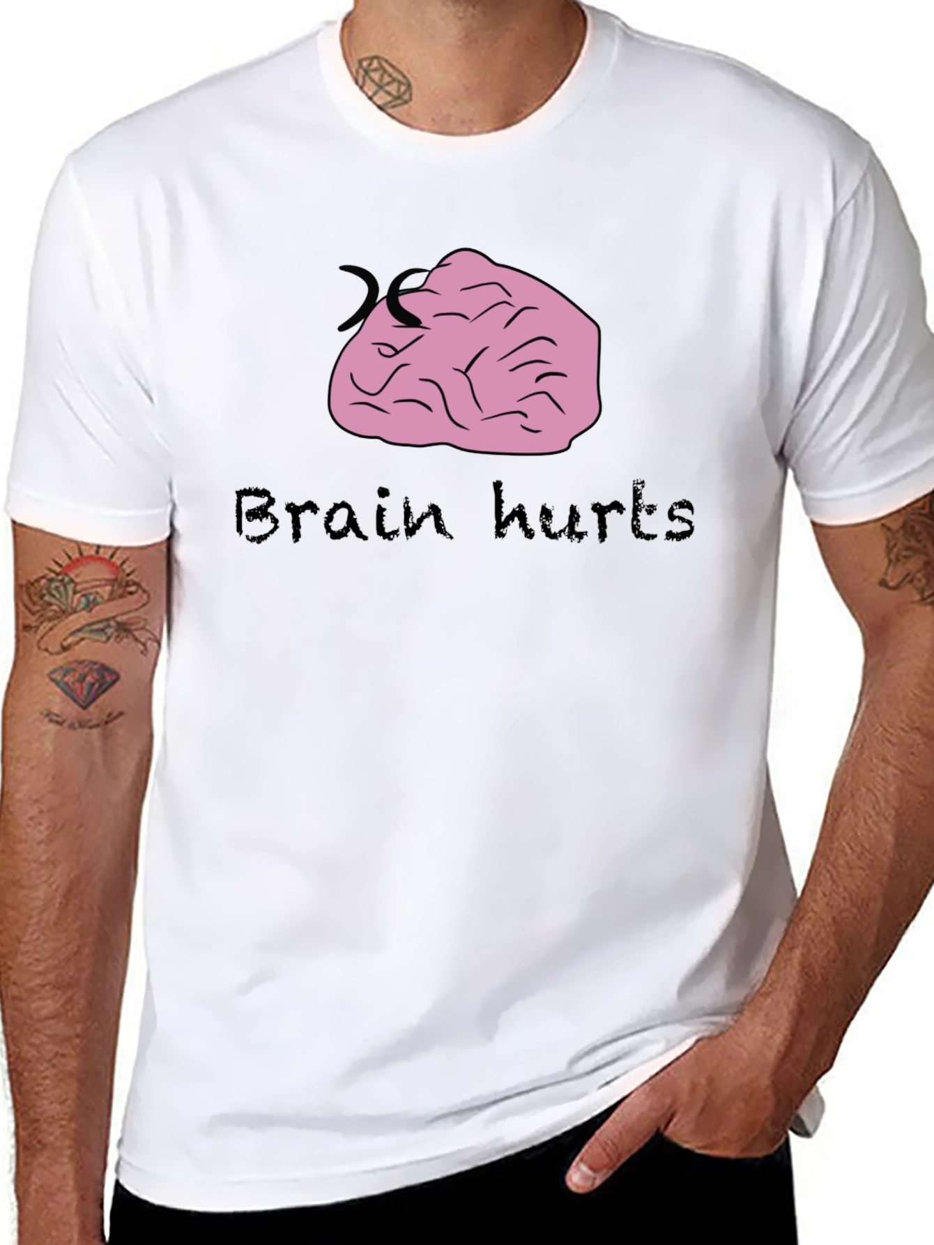 Brain Hurts Graphic Tee - Funny T-Shirt
