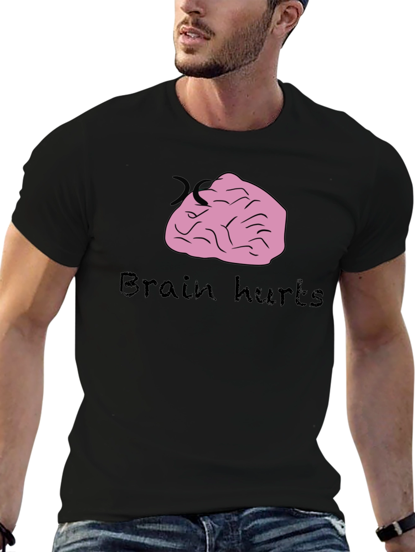 Brain Hurts Graphic Tee - Funny T-Shirt