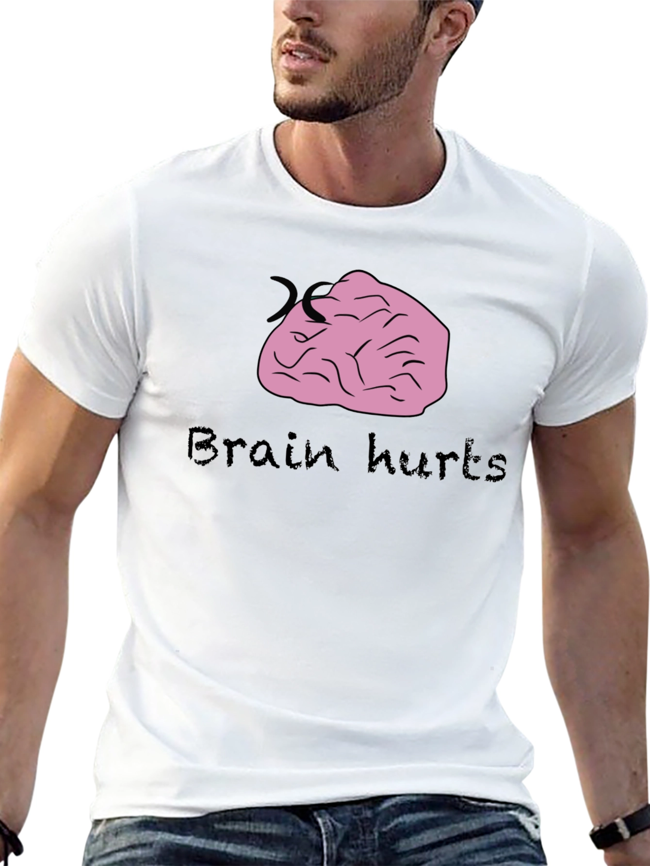 Brain Hurts Graphic Tee - Funny T-Shirt
