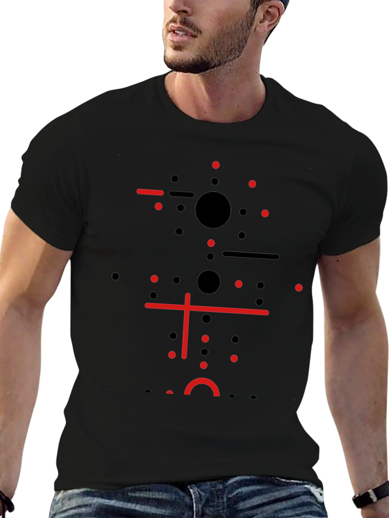 Abstract Geometric Graphic Print T-Shirt - Modern Style