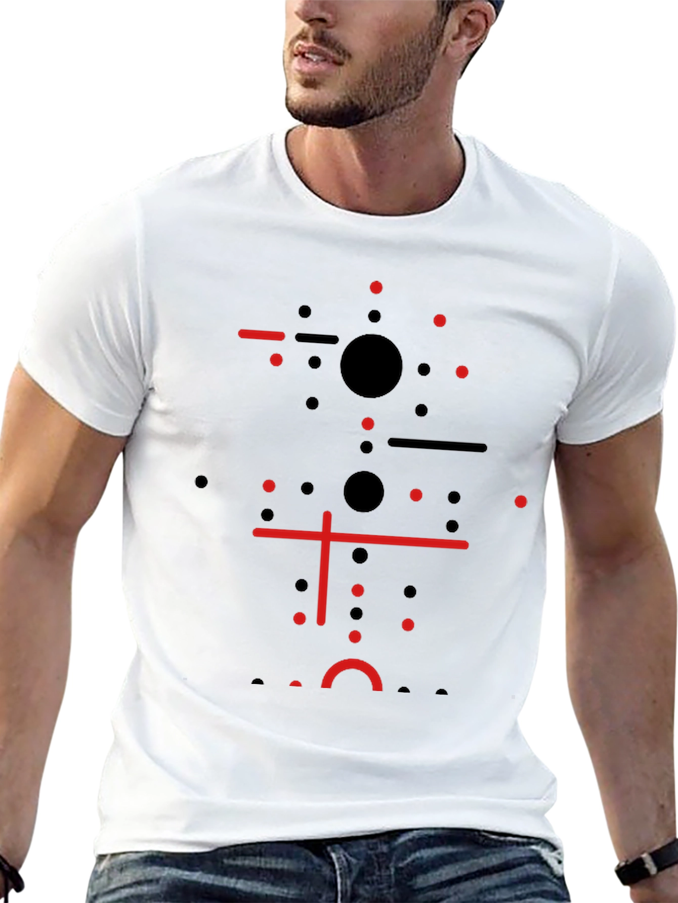 Abstract Geometric Graphic Print T-Shirt - Modern Style