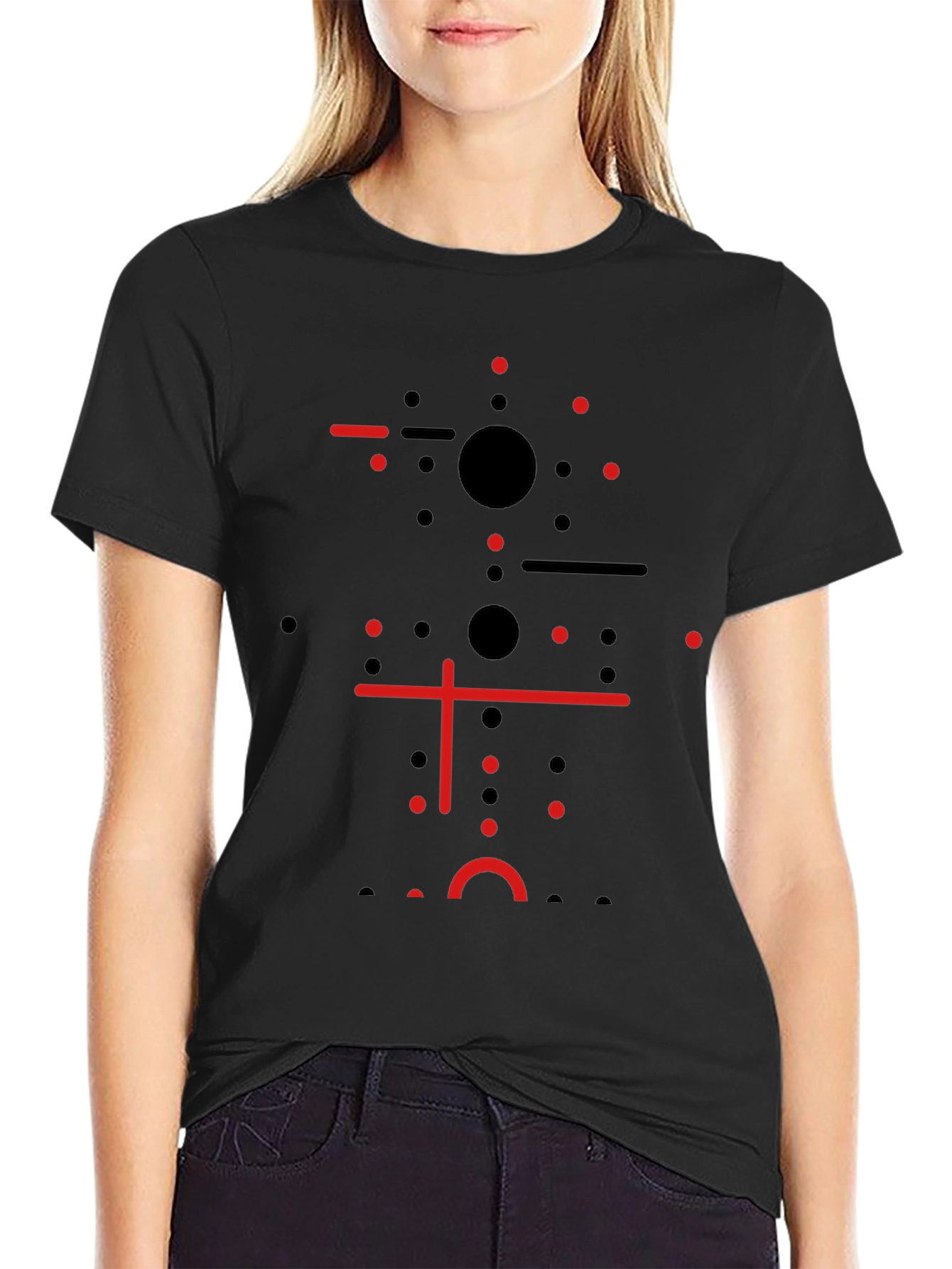 Abstract Geometric Graphic Print T-Shirt - Modern Style