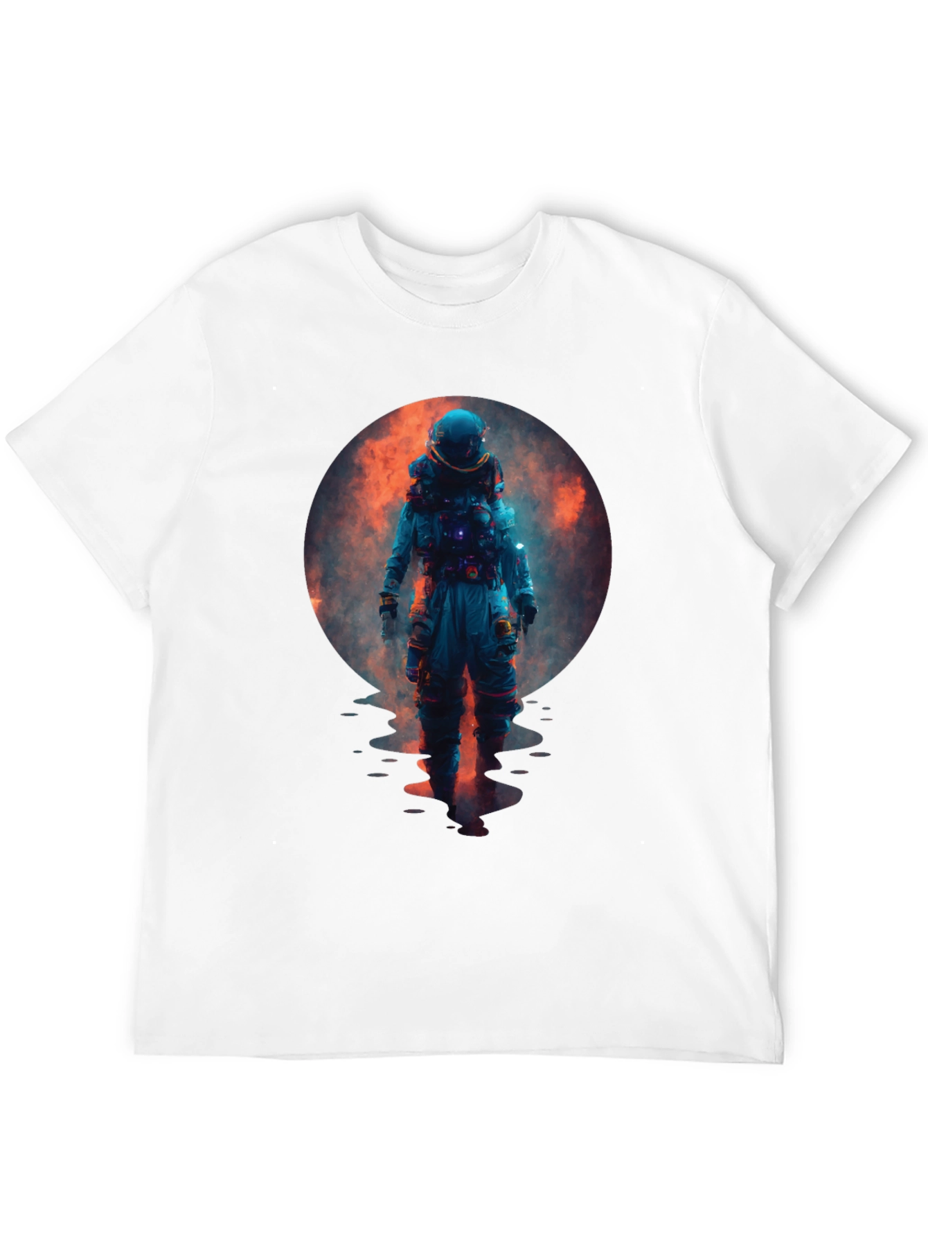 Astronaut in Space Graphic Black T-Shirt