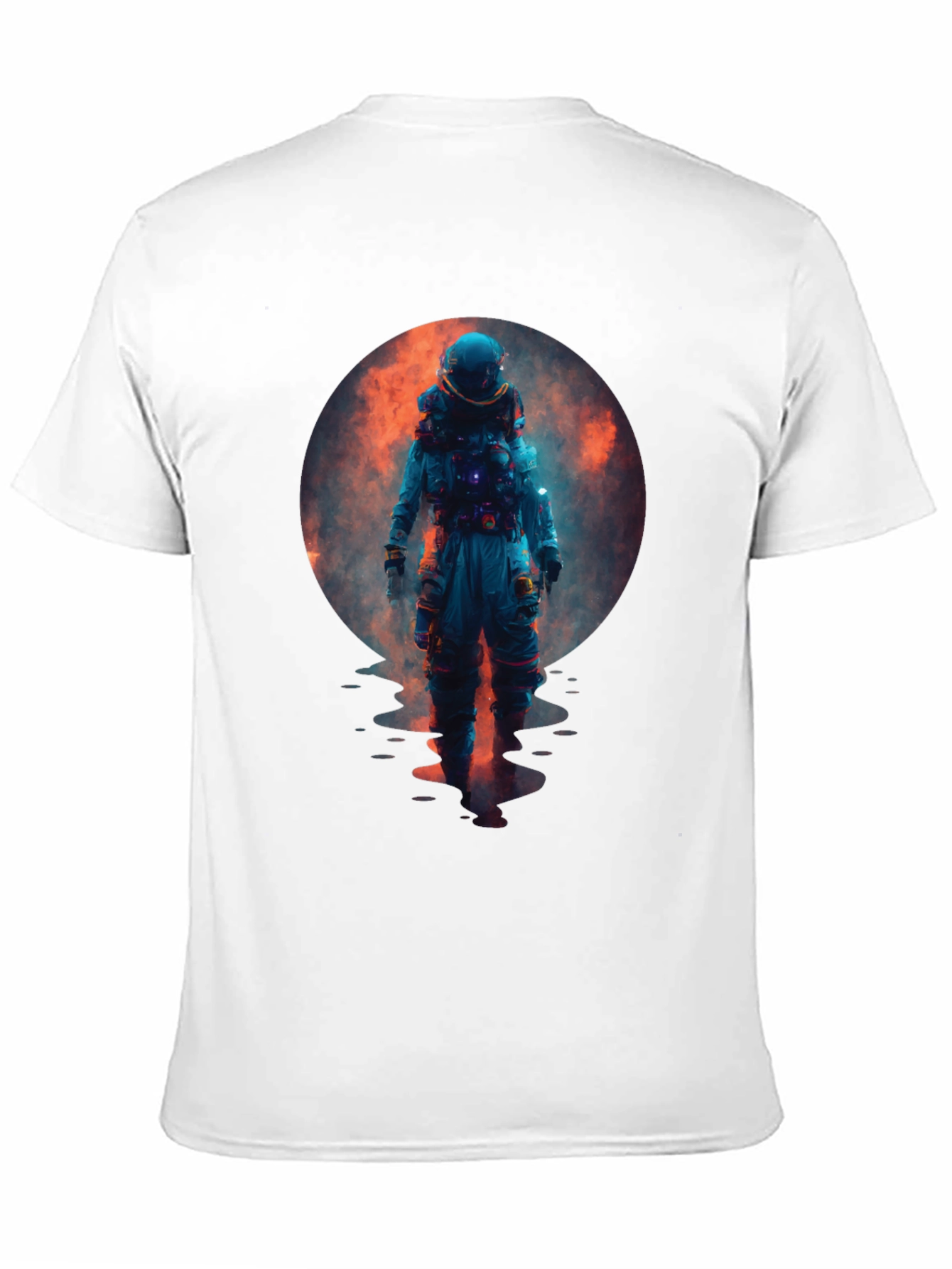 Astronaut in Space Graphic Black T-Shirt