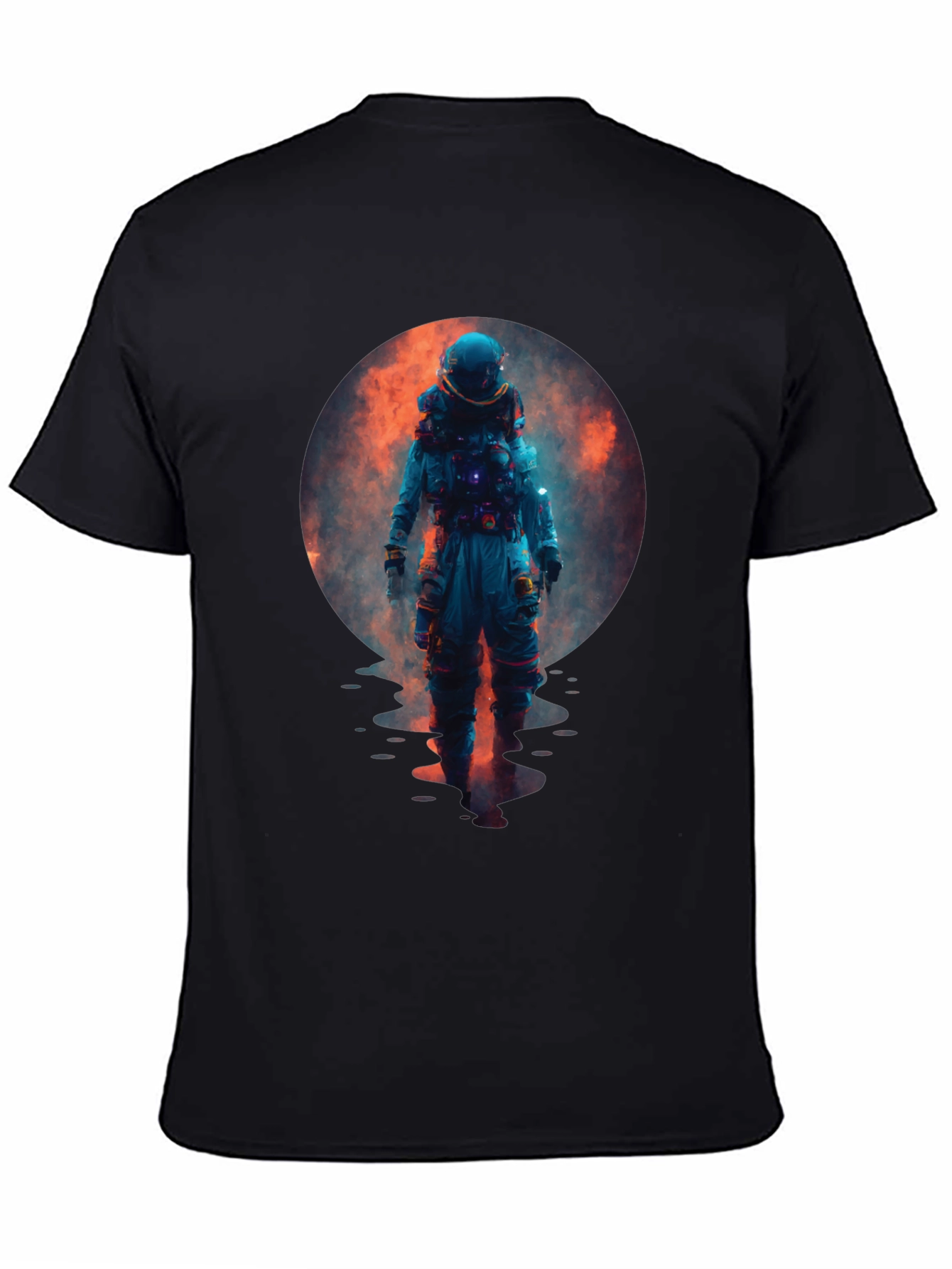 Astronaut in Space Graphic Black T-Shirt