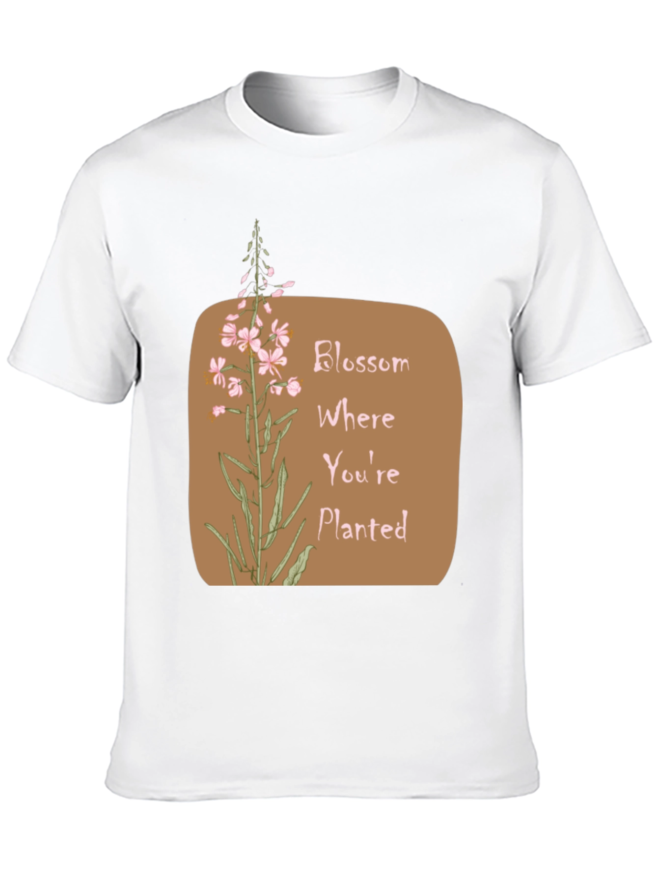 Blossom Where Youre Planted Black T-Shirt