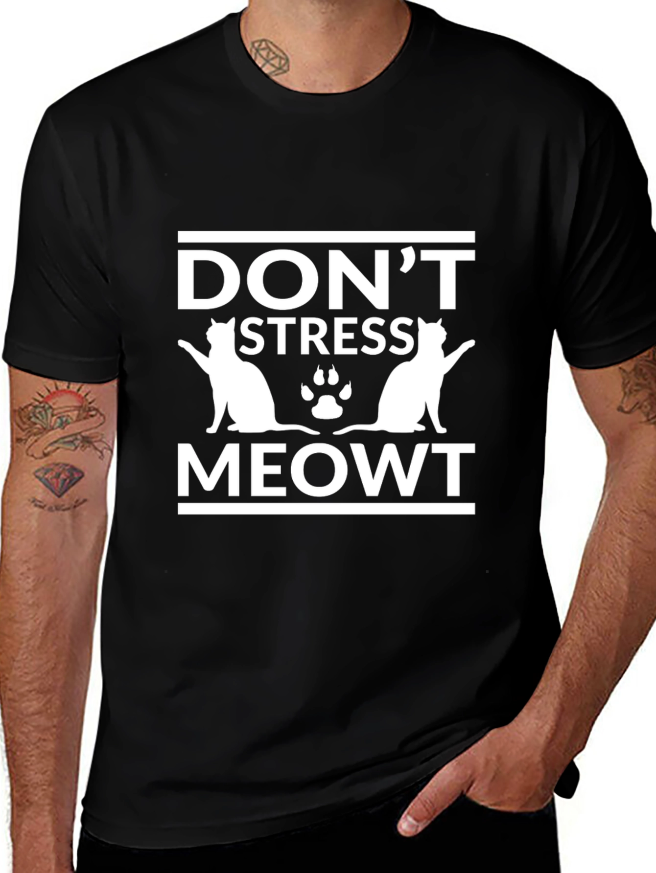 Dont Stress Meowt T-Shirt - Funny Cat Lover Tee