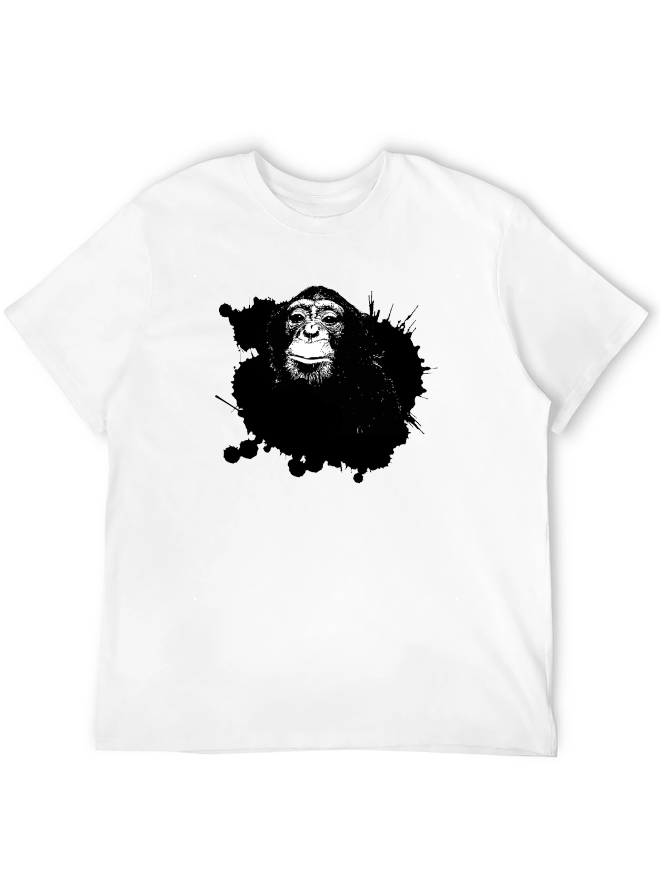 Monkey Graphic Tee - Black Cotton T-Shirt