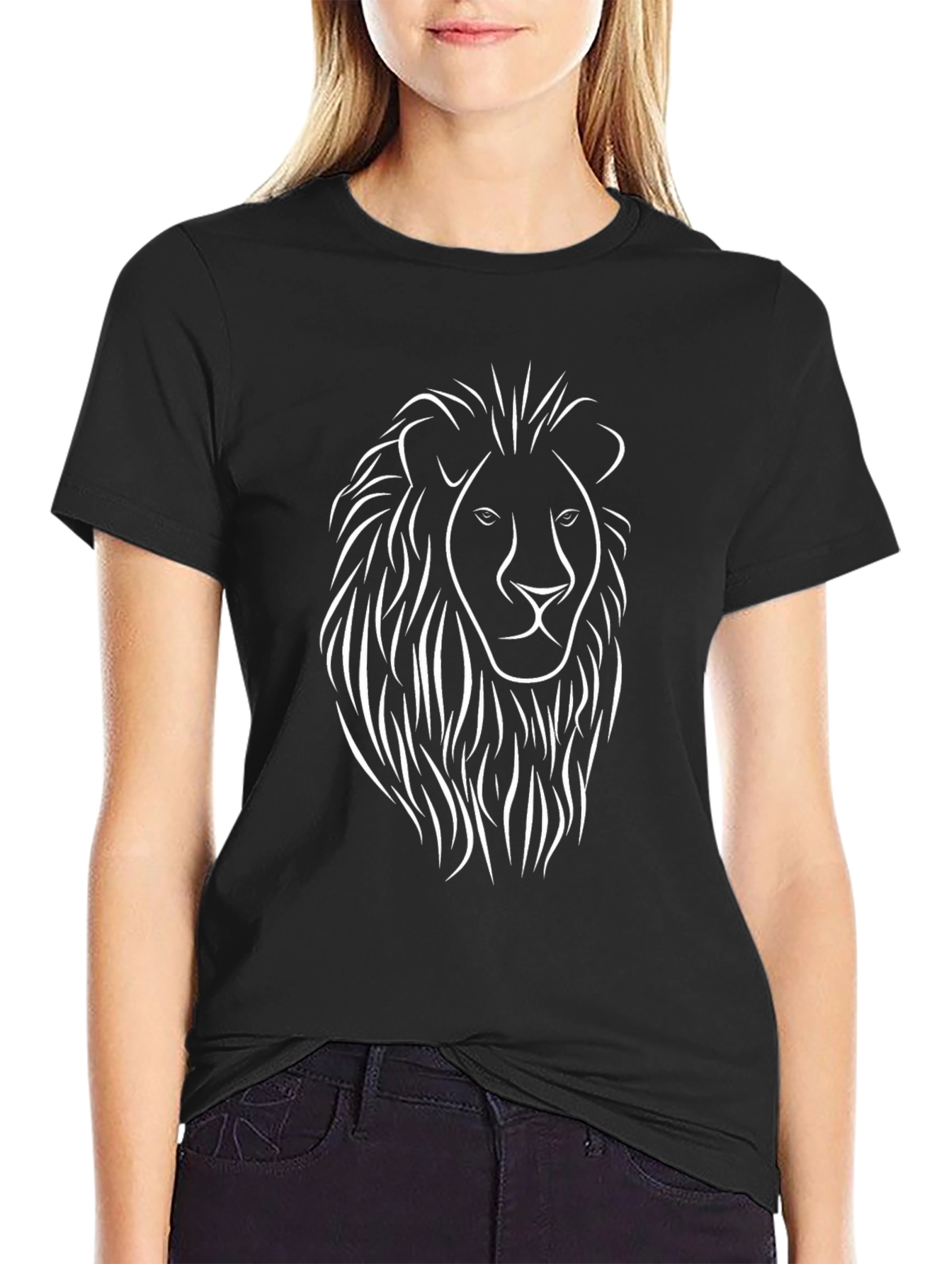 Lion Graphic Tee - Black Stylish Design