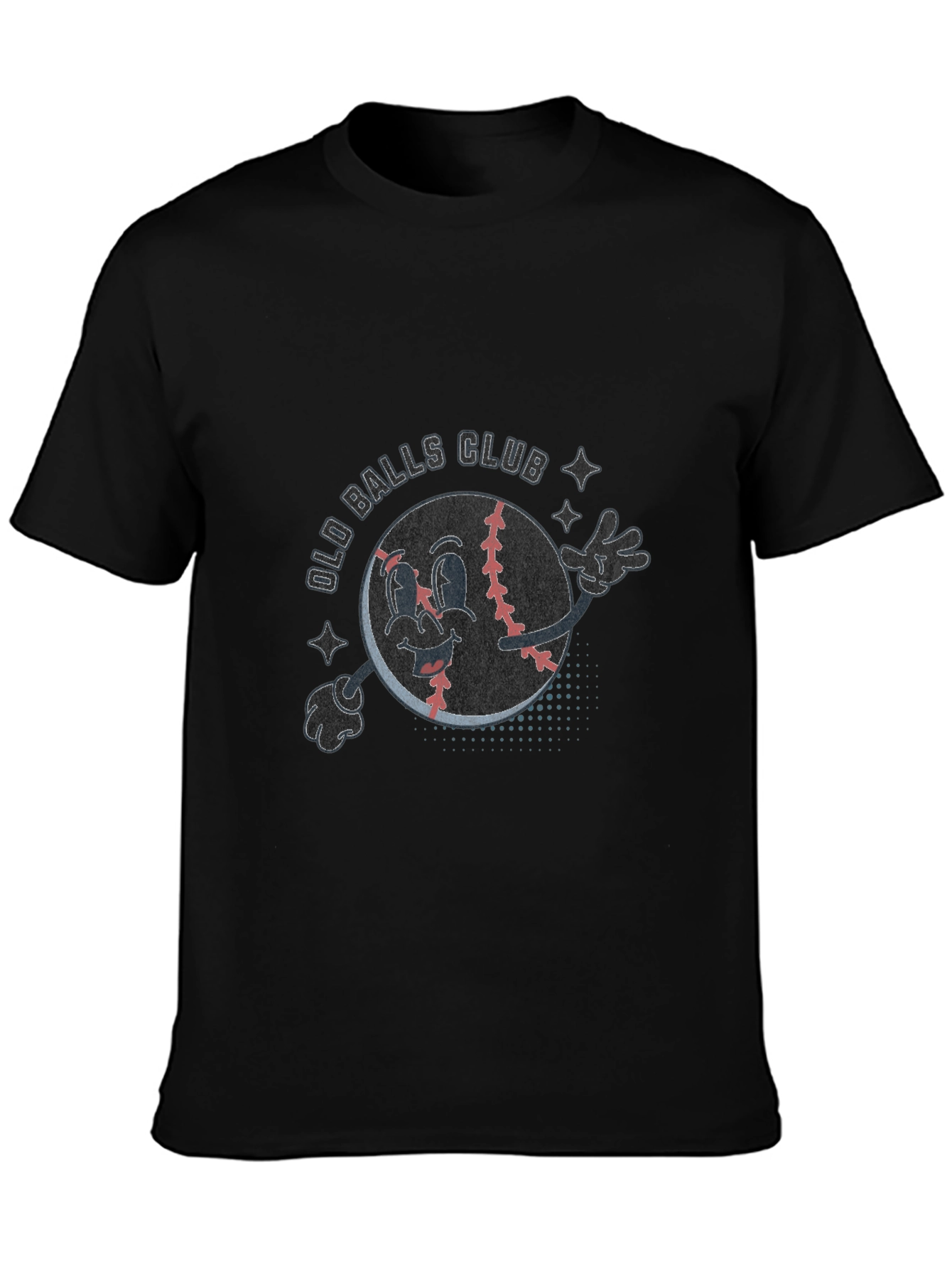 Old Balls Club Cartoon Baseball T-Shirt