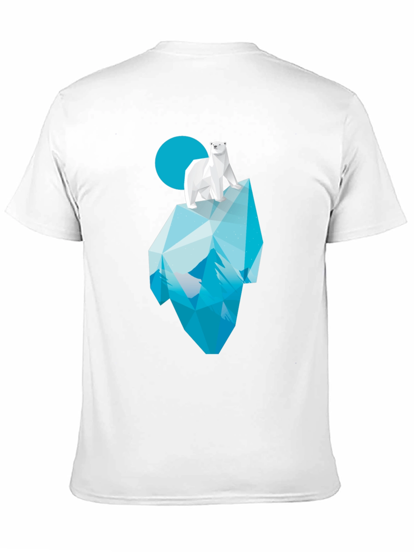 Geometric Polar Bear Iceberg Graphic Tee - Black