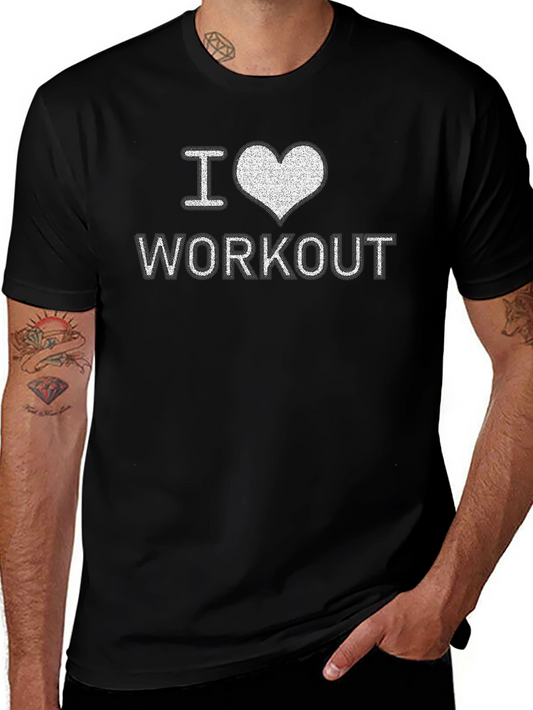 I Heart Workout Graphic Black T-Shirt