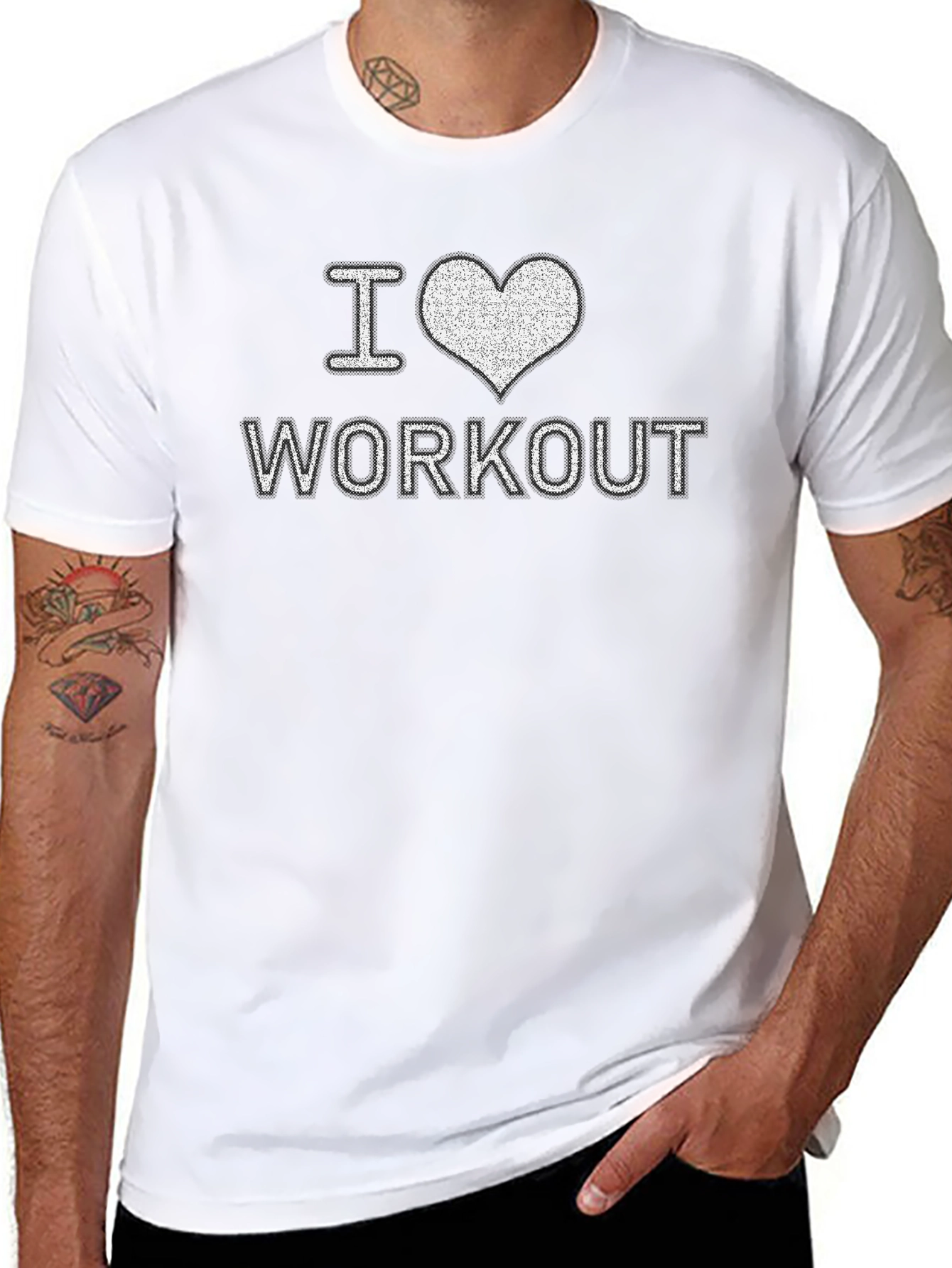 I Heart Workout Graphic Black T-Shirt