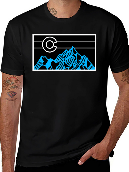 Colorado Flag Graphic T-Shirt - Black