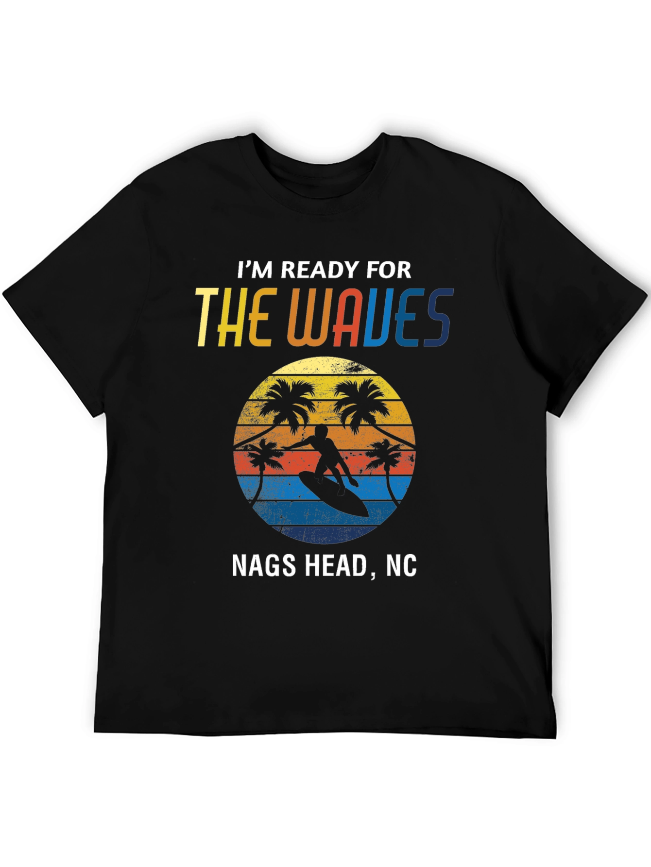 Nags Head NC Waves T-Shirt Surfing Graphic Tee