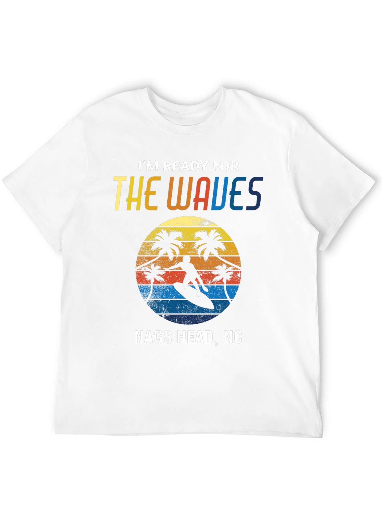 Nags Head NC Waves T-Shirt Surfing Graphic Tee