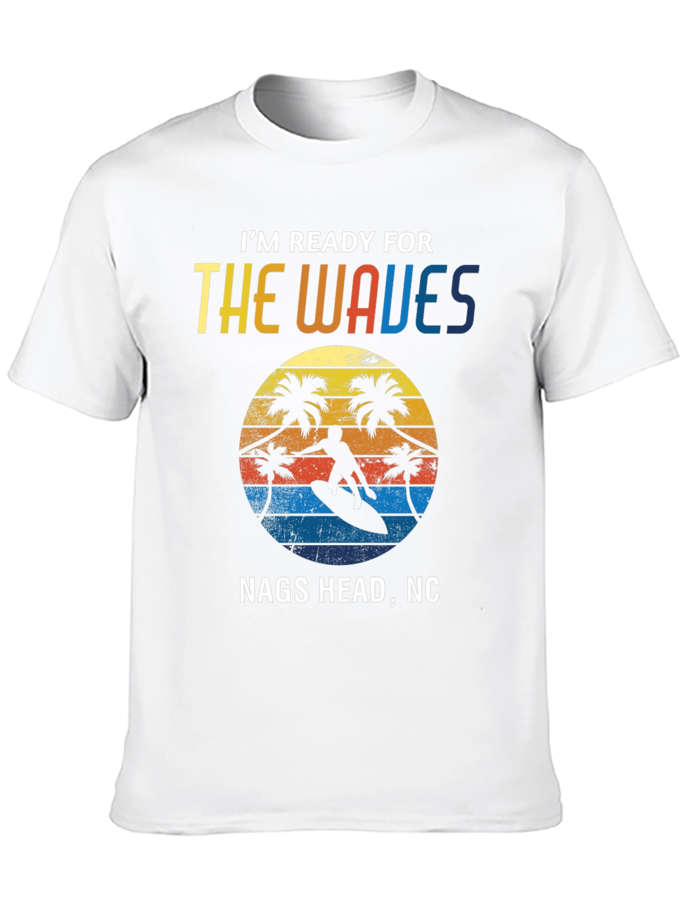 Nags Head NC Waves T-Shirt Surfing Graphic Tee