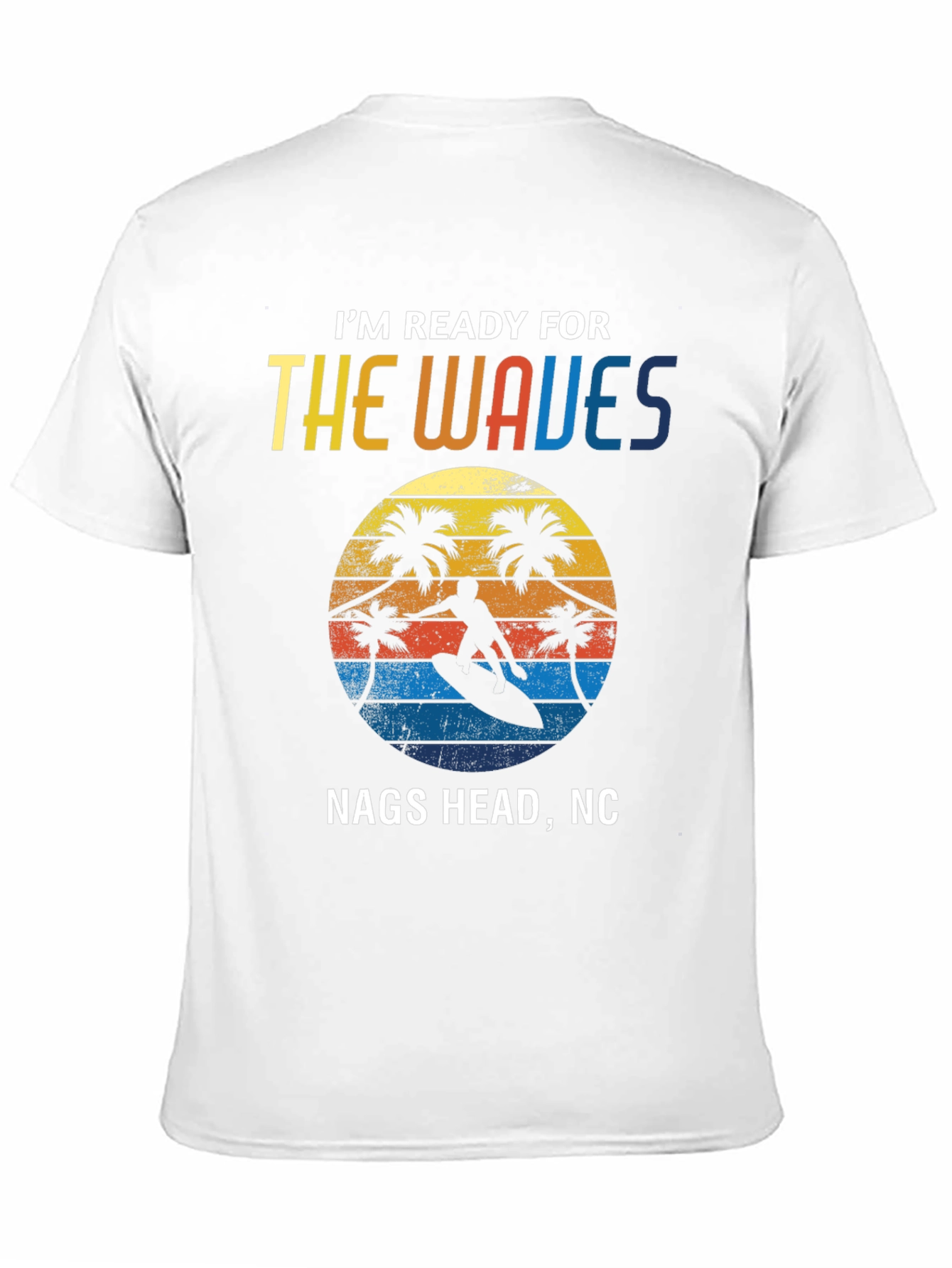 Nags Head NC Waves T-Shirt Surfing Graphic Tee