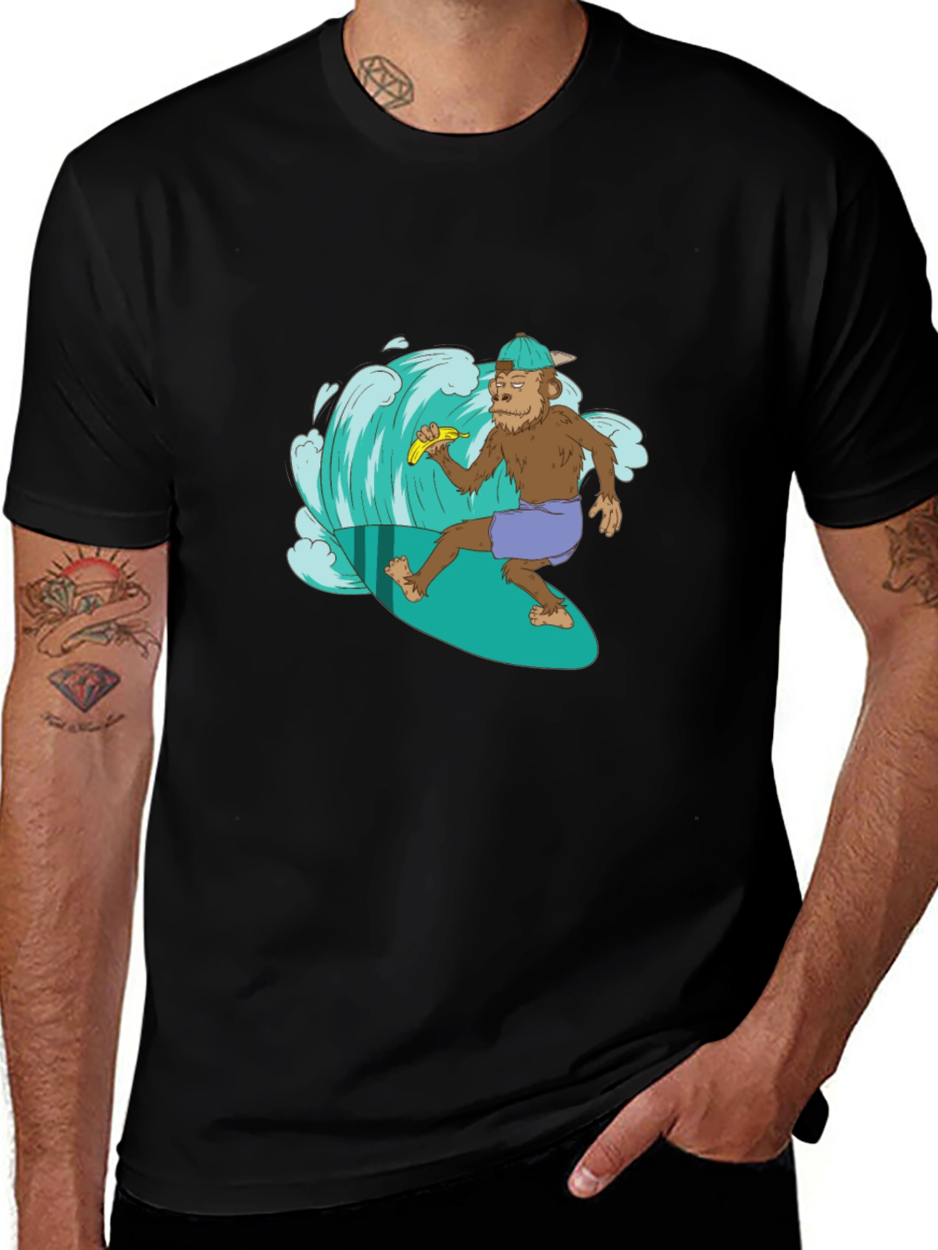 Surfing Monkey Graphic T-Shirt