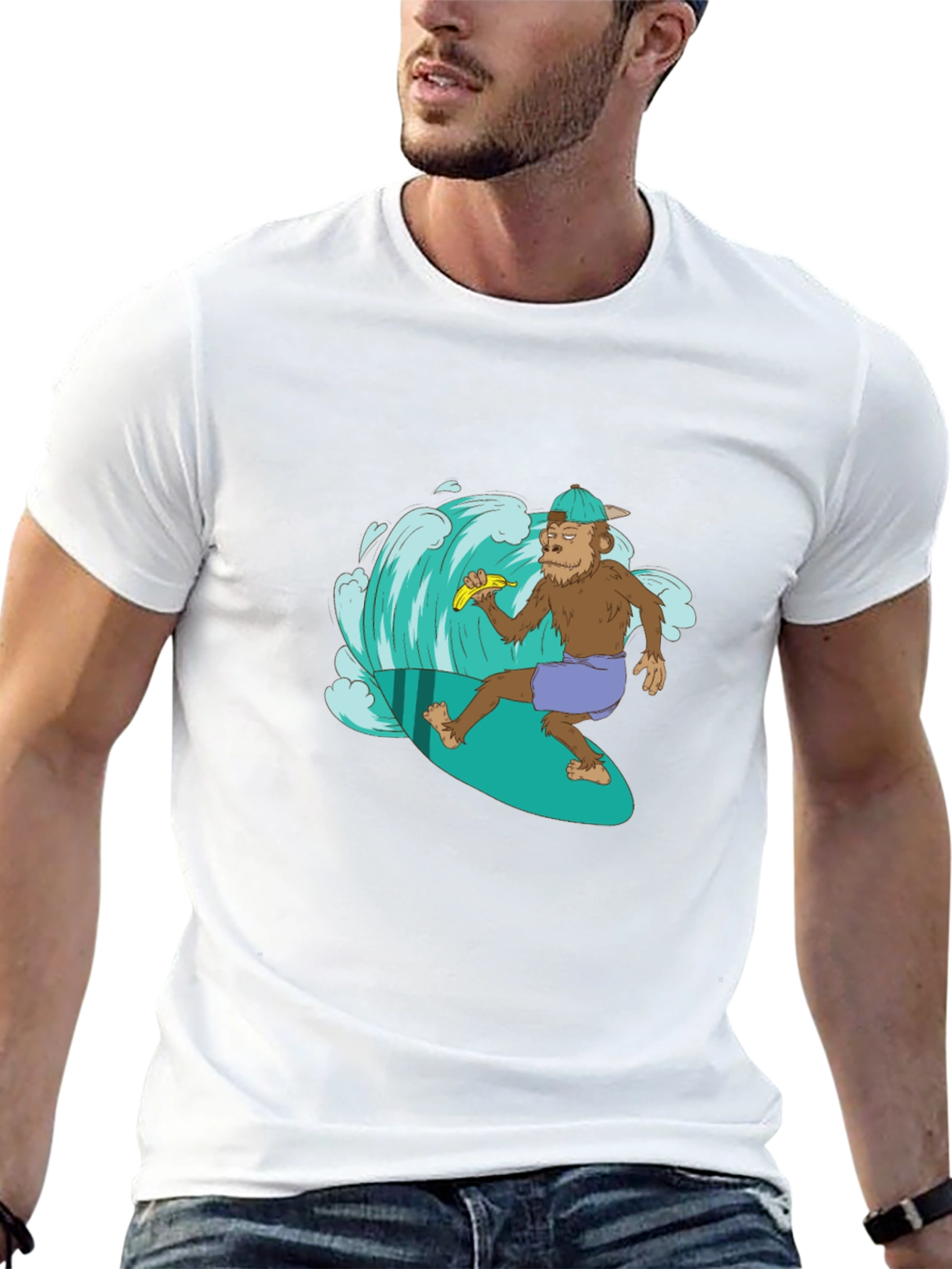 Surfing Monkey Graphic T-Shirt