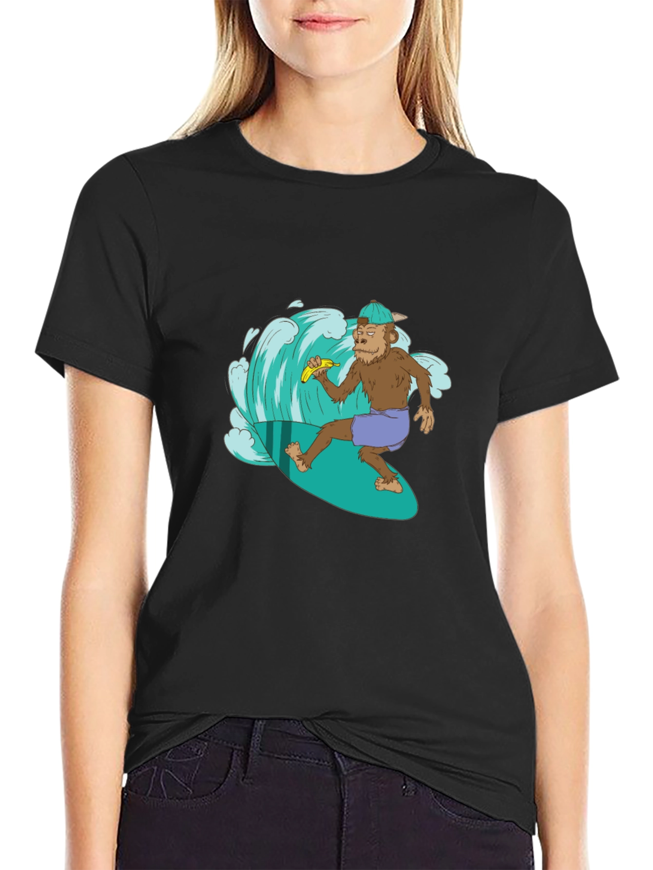 Surfing Monkey Graphic T-Shirt