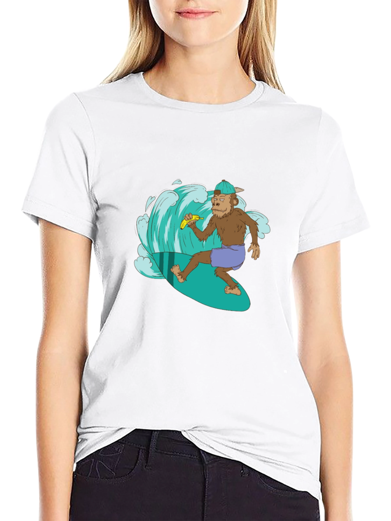 Surfing Monkey Graphic T-Shirt